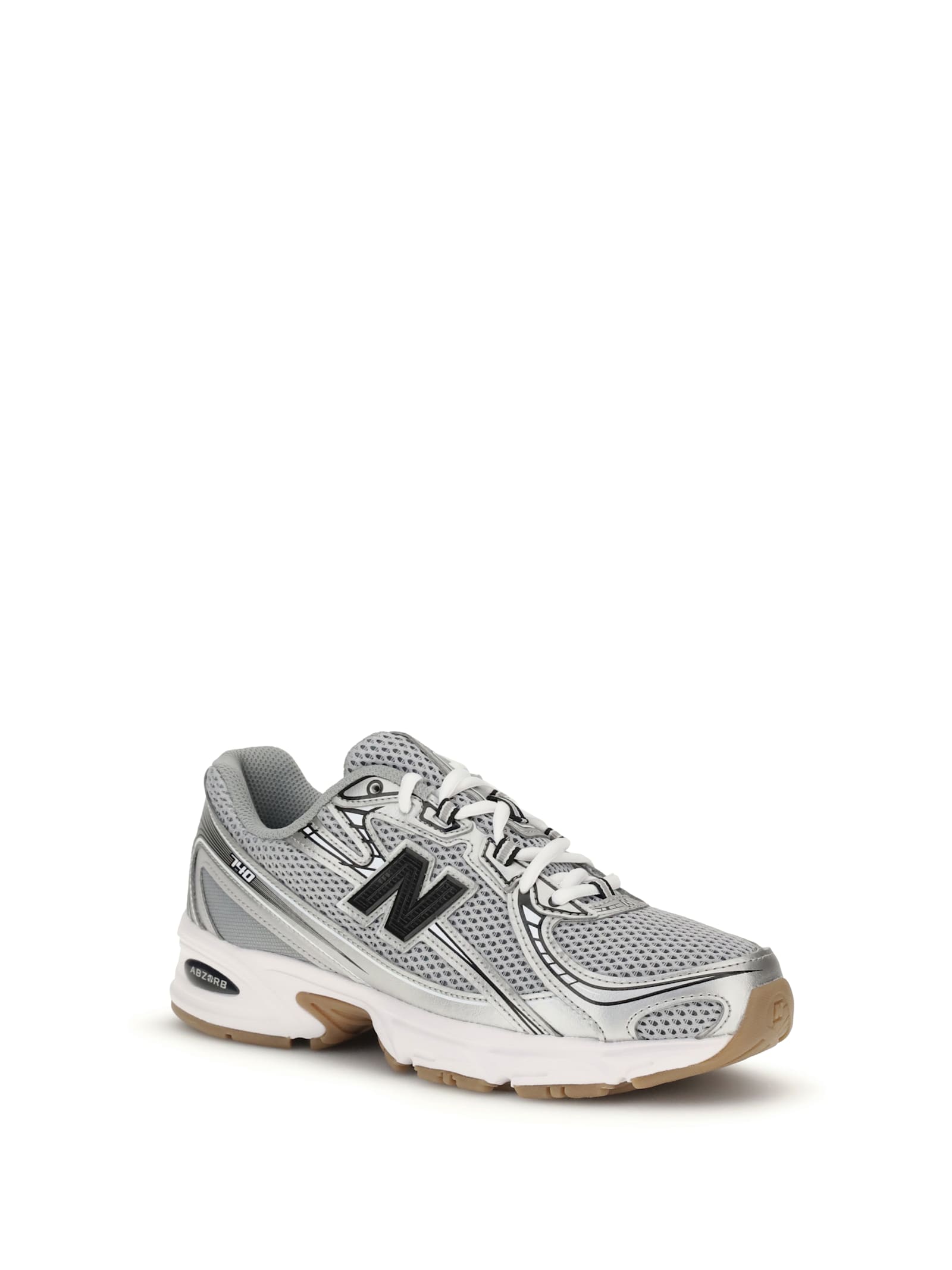 New Balance 740 Mesh Sneakers With Leather Inserts In Gray