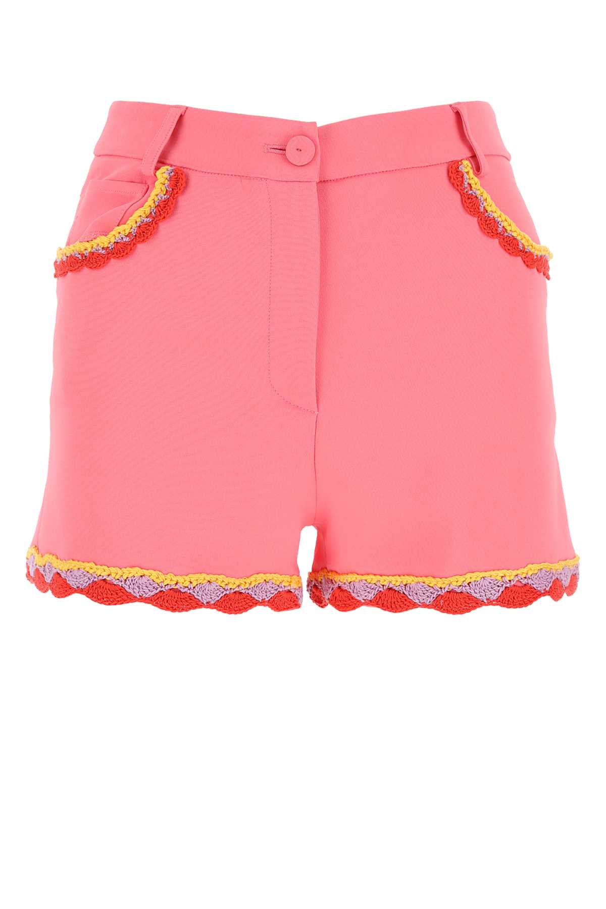 Pink Stretch Crepe Shorts