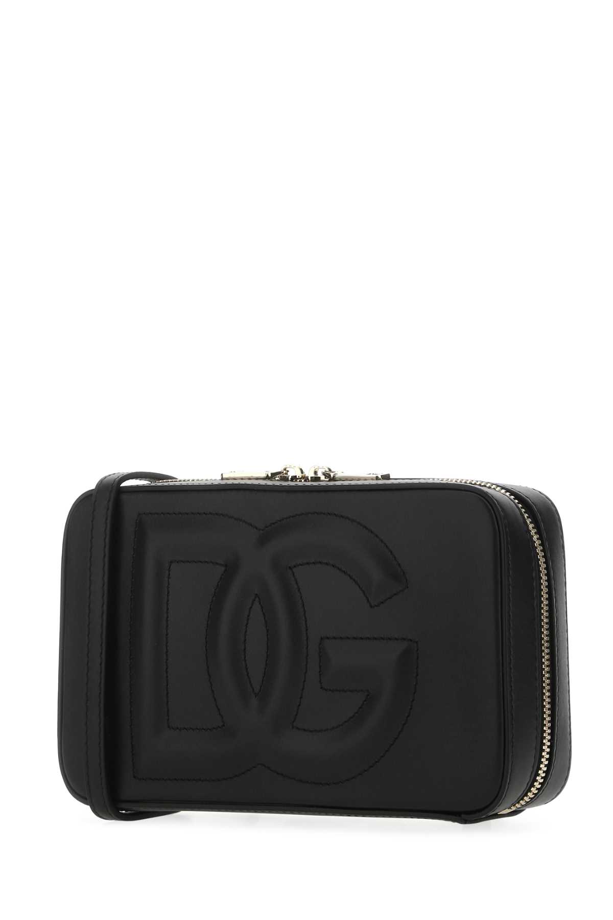 DOLCE & GABBANA BLACK LEATHER CROSSBODY BAG