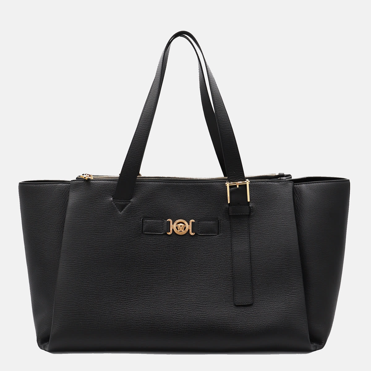 Black Leather Top Handle Bag