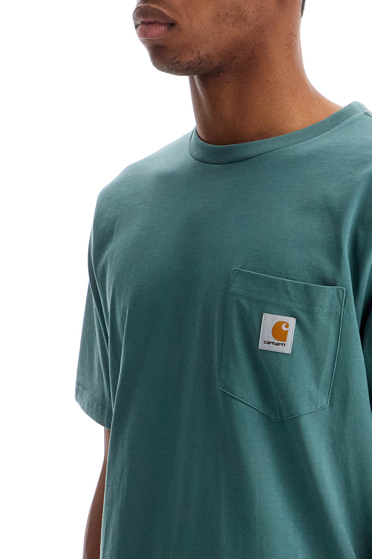 Carhartt Green Pocket T-shirt In Silver Pine (green)