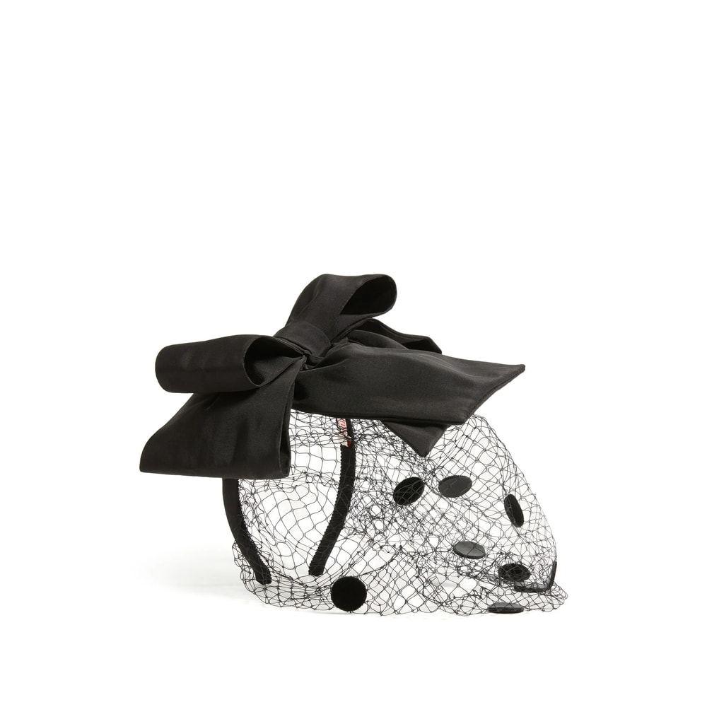 Valentino Garavani Vlogo Signature Veil Headband In Black