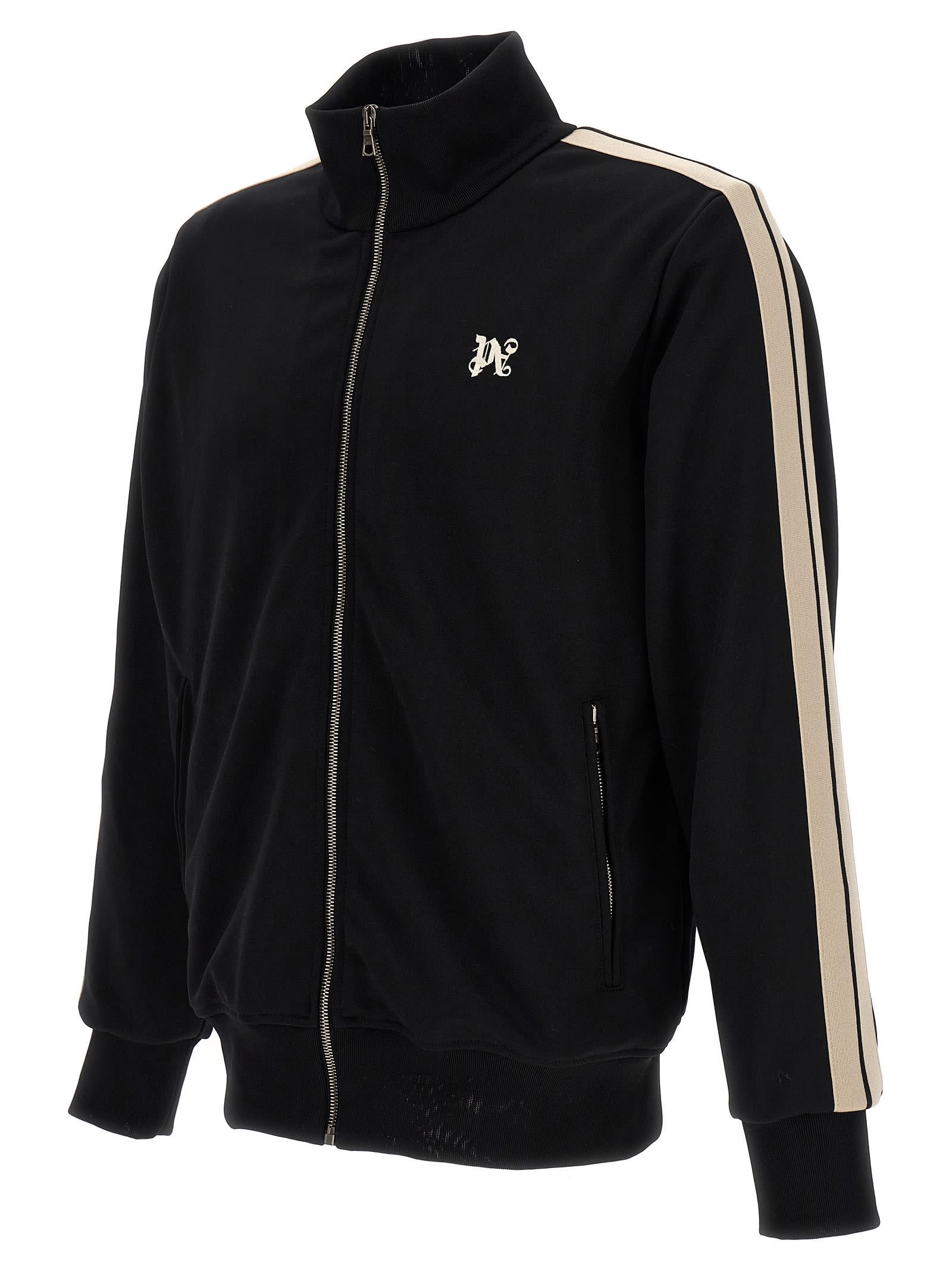 Shop Palm Angels Track Sweatshirt In Nero