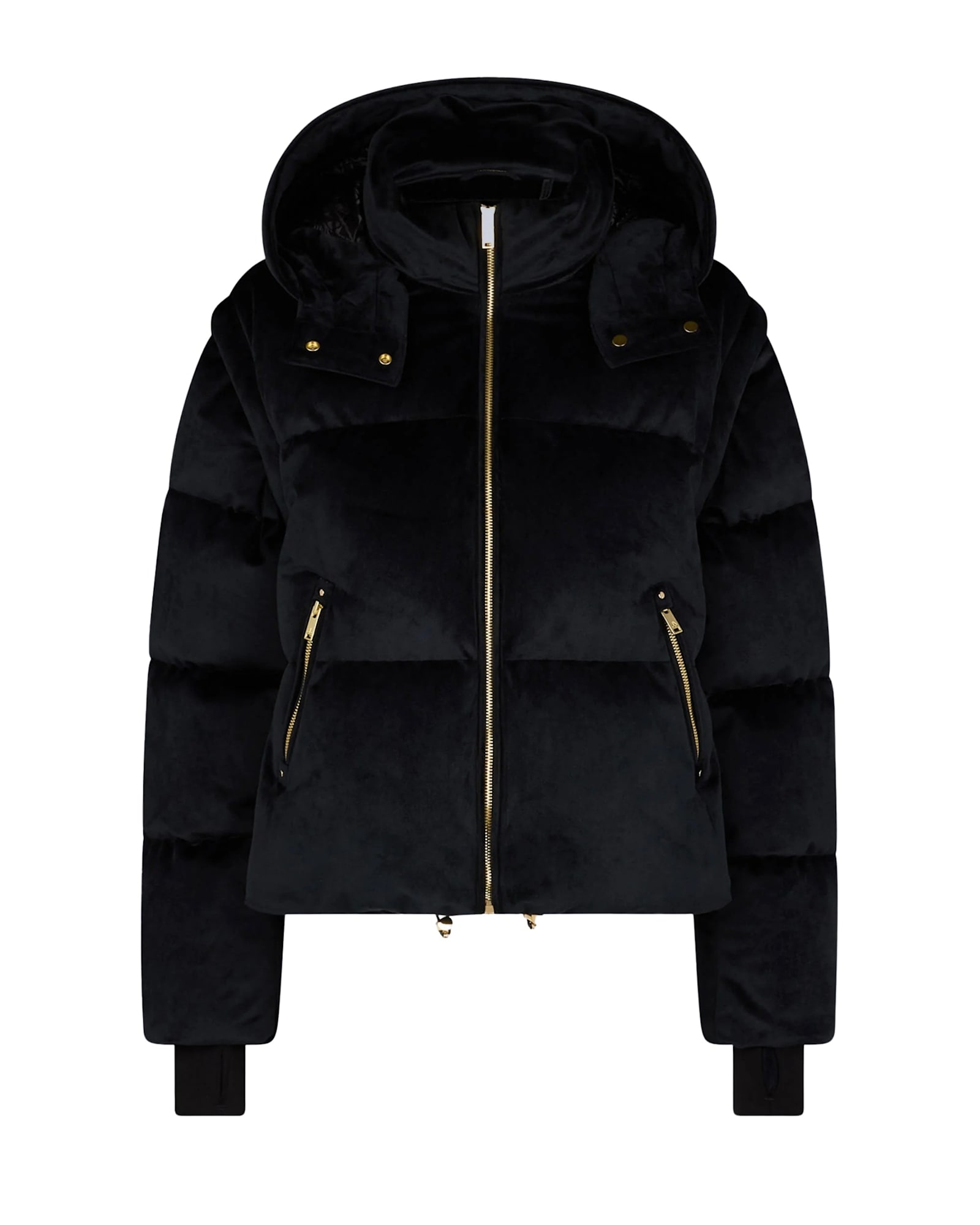 Shop Moose Knuckles Velour Misti Gold Puffer In Black