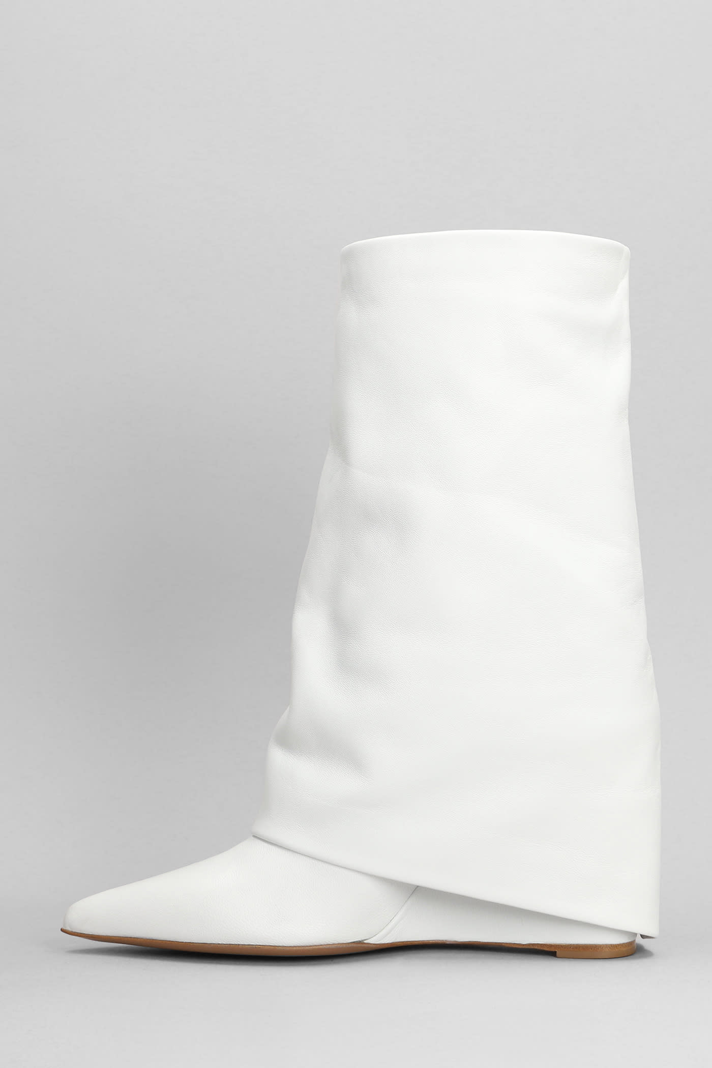 Shop The Seller Ankle Boots Inside Wedge In White Leather
