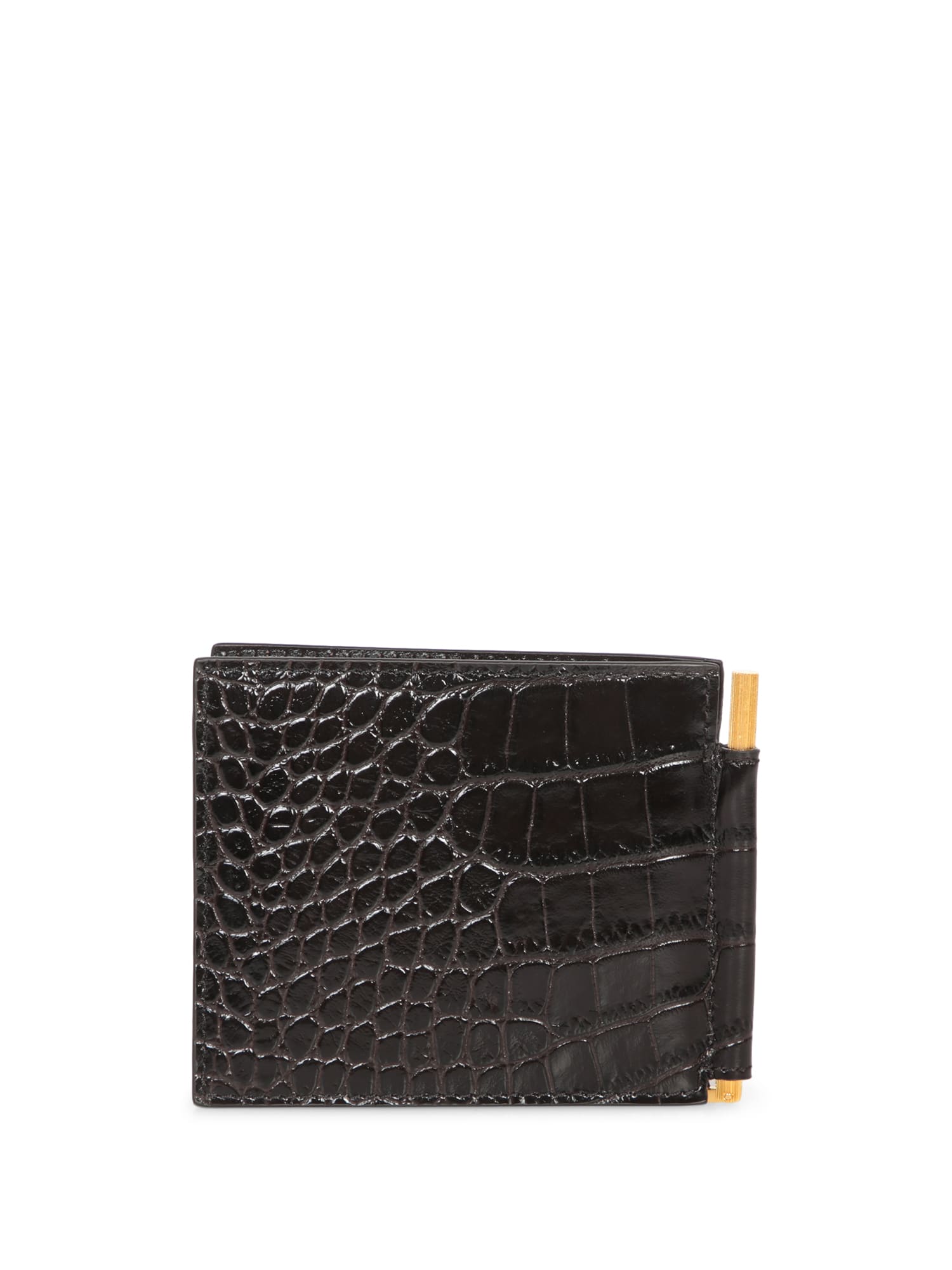 Shop Tom Ford Black Crocodile Wallet In Brown