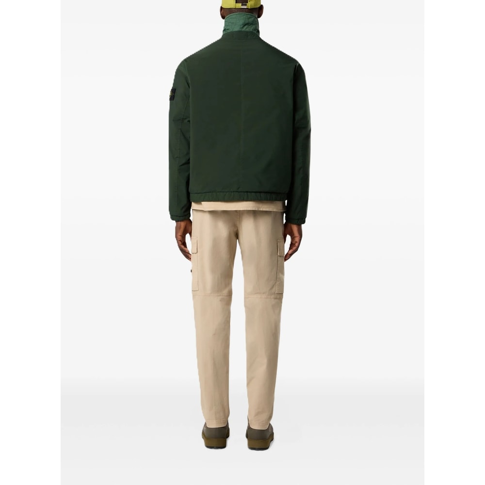 Stone Island Coach Jacket With Anti-drop And Snap Pockets In Green