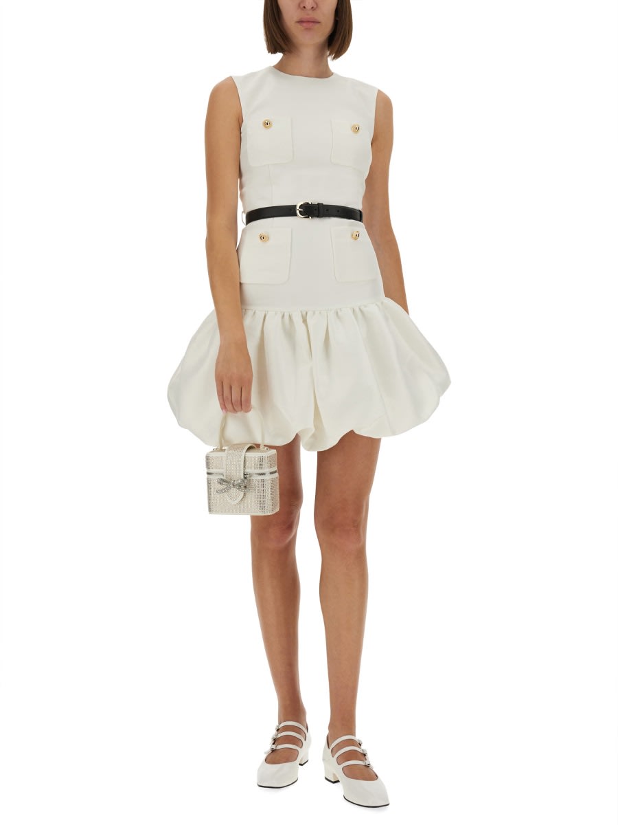 Self-portrait Taffeta Mini Dress In White