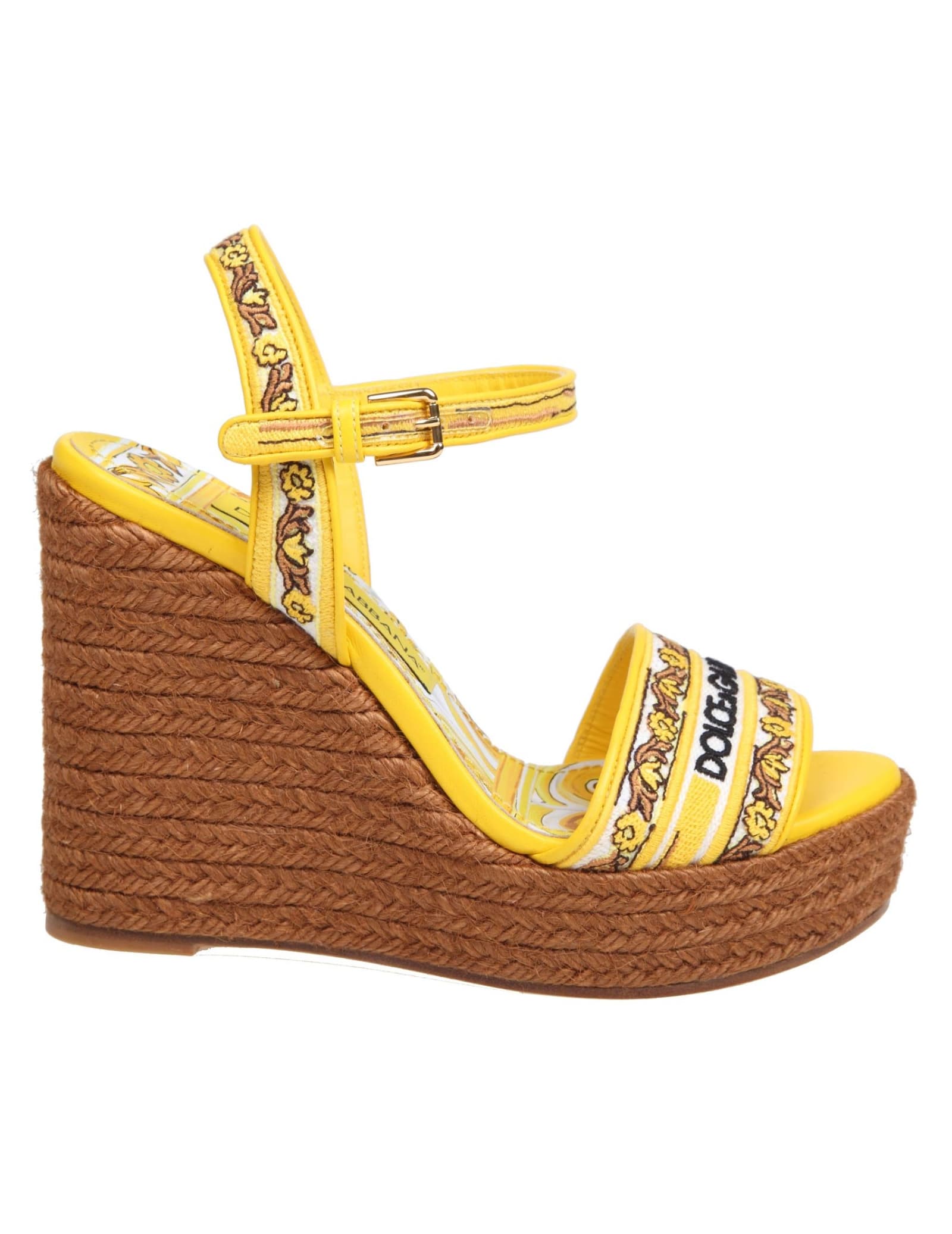 Shop Dolce & Gabbana Multicolor Lolita Sandals With Wedge