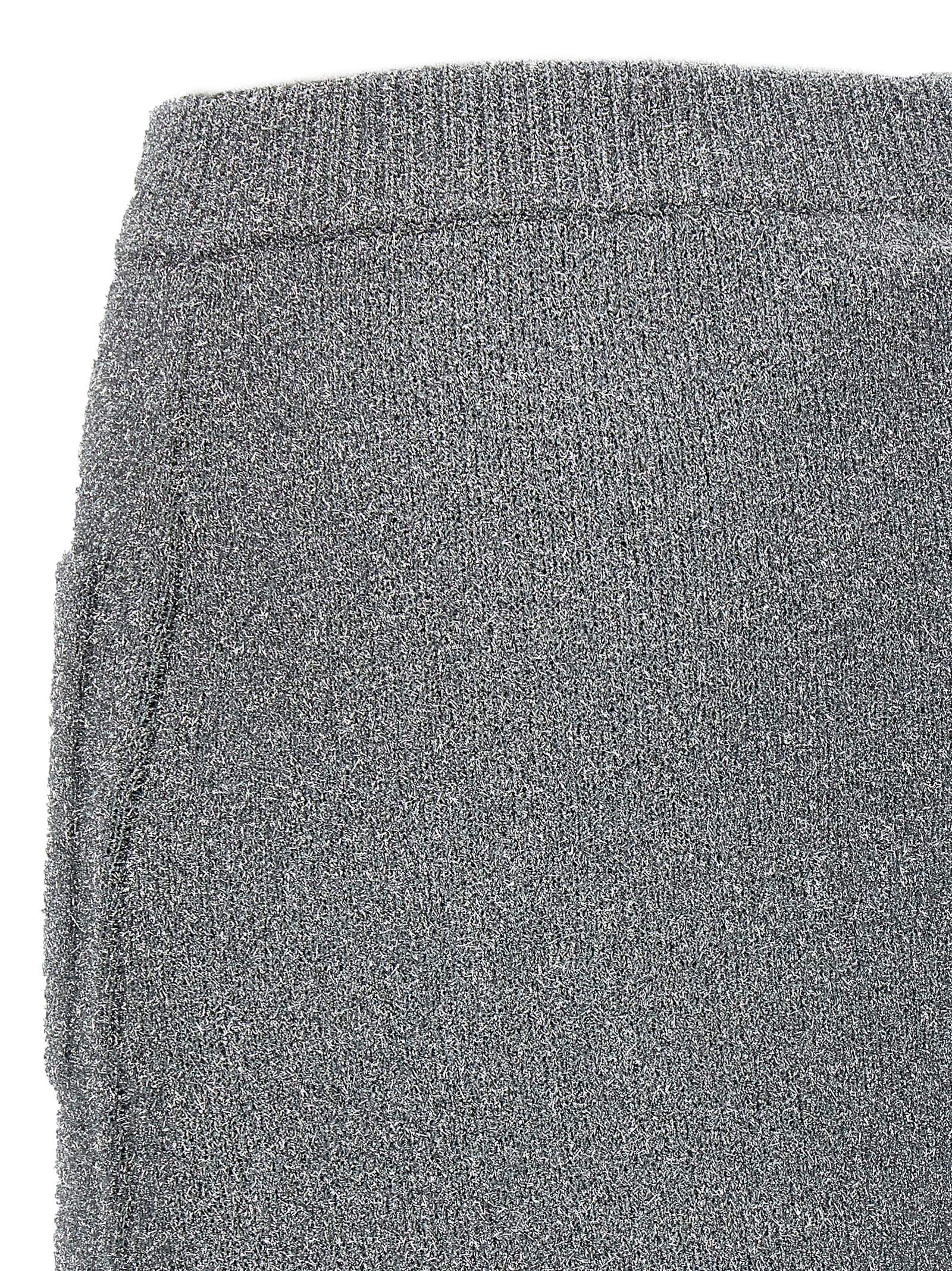 Ganni Sparkle Wool Mini Skirt With Elastic Waistband In Silver
