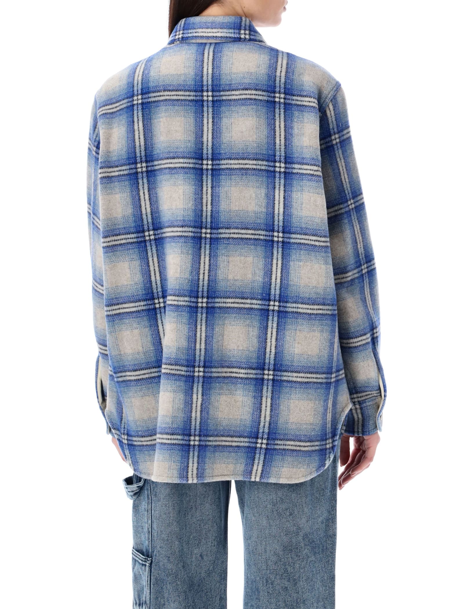 Shop Marant Etoile Faxona Overshirt In Light Blue