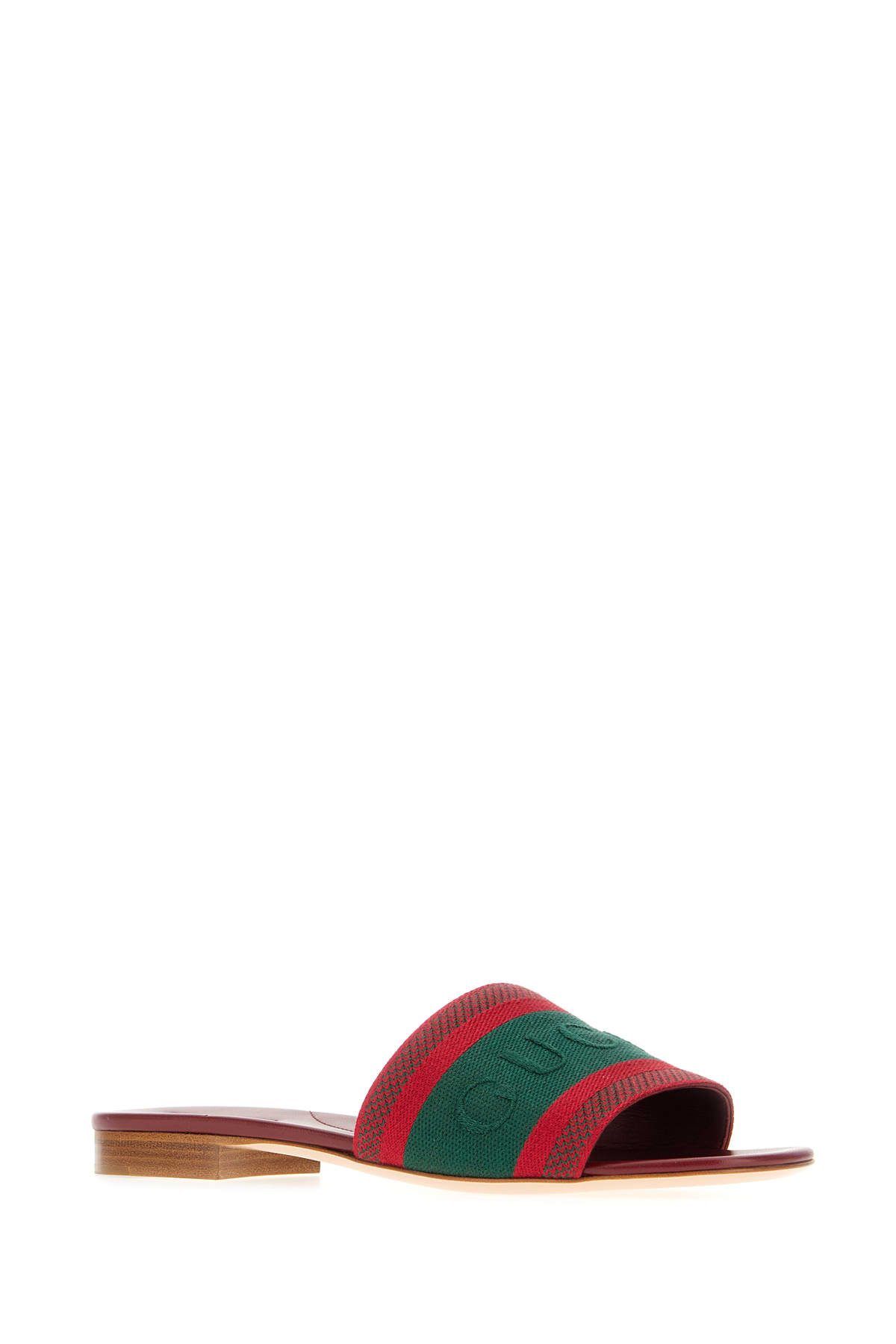 GUCCI MULTICOLOR LEATHER AND FABRIC SLIPPERS