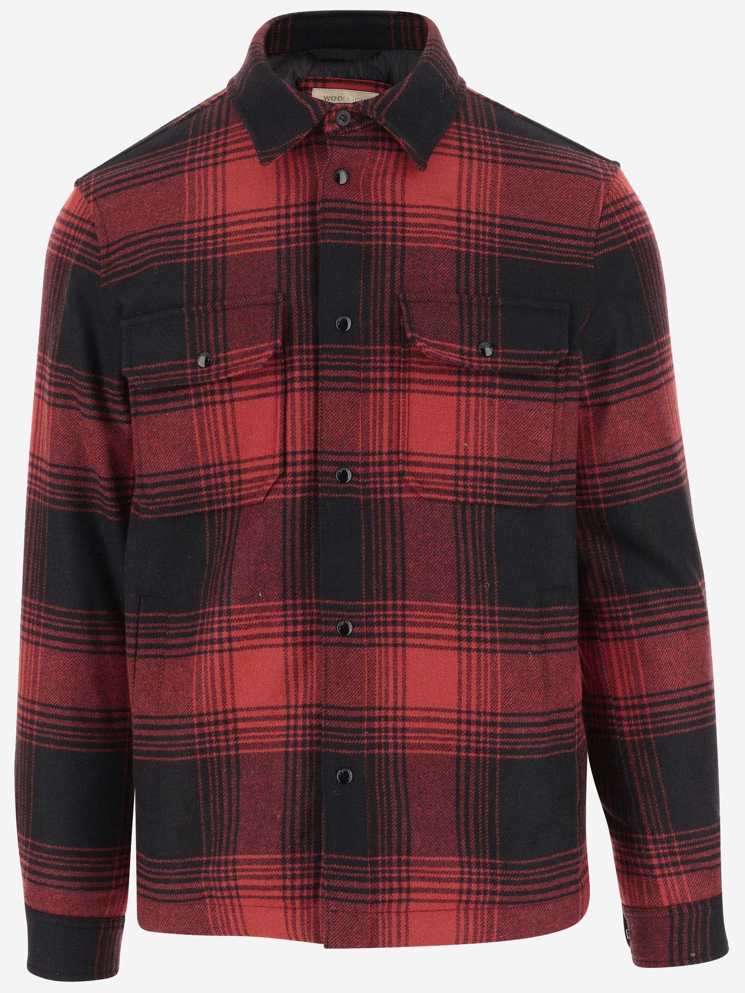 Woolrich Wool Blend Shirt With Check Pattern In Black