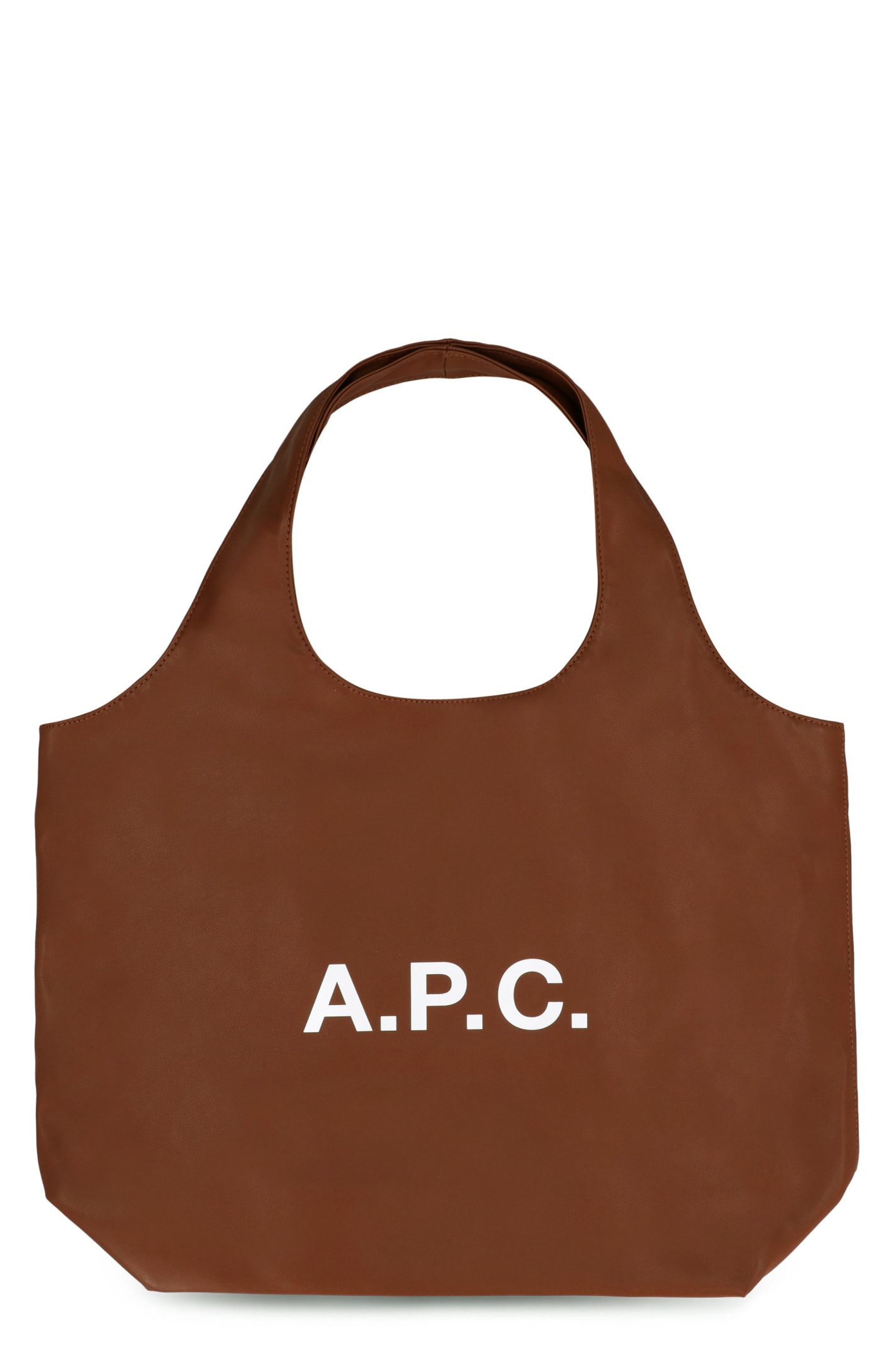 Apc Vegan Leather Tote In Brown