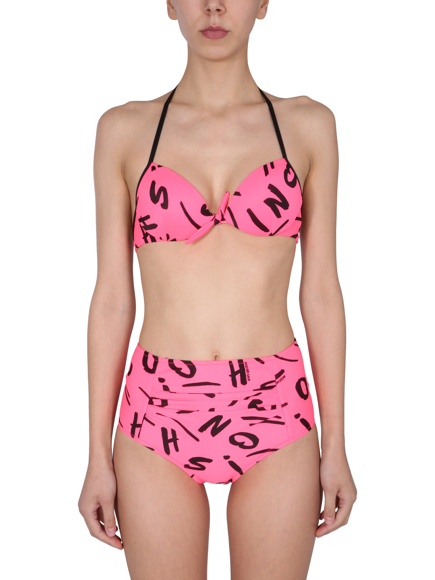 Moschino Brushstroke Lettering Top Bikini