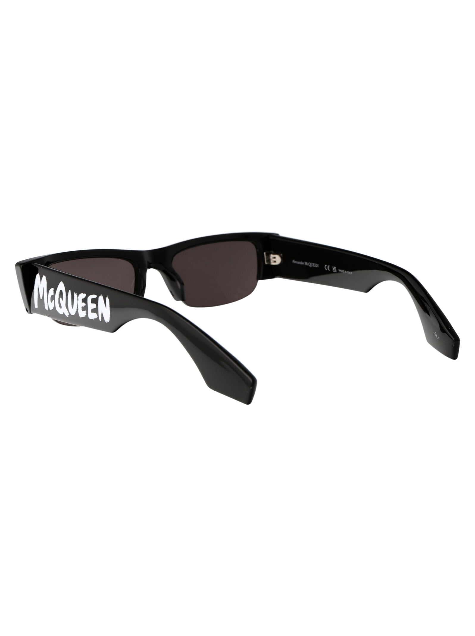 Shop Alexander Mcqueen Am0404s Sunglasses In 001 Black Black Grey