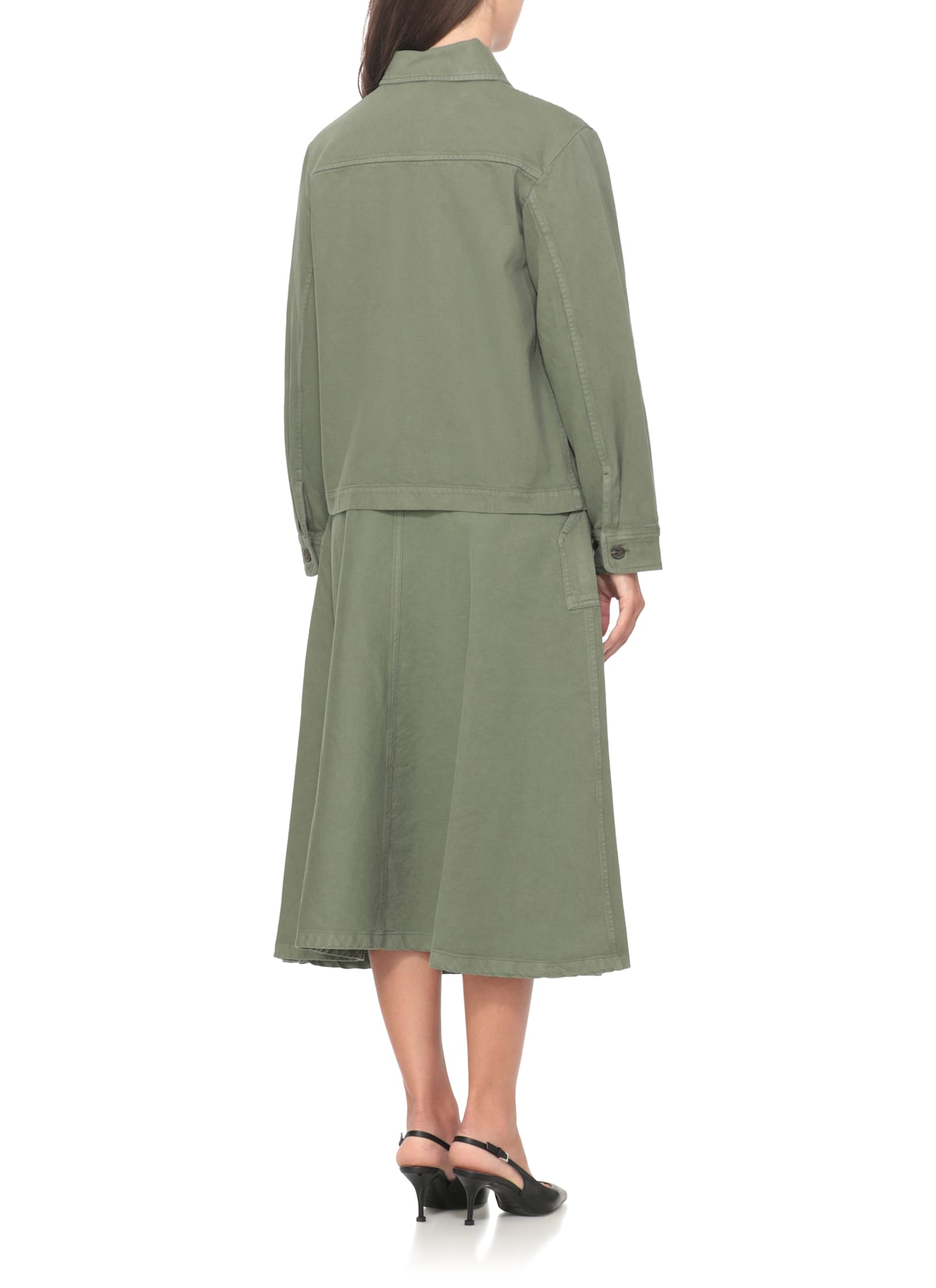 Apc A.p.c. Textured Cotton Shirt With Classic Collar In Green
