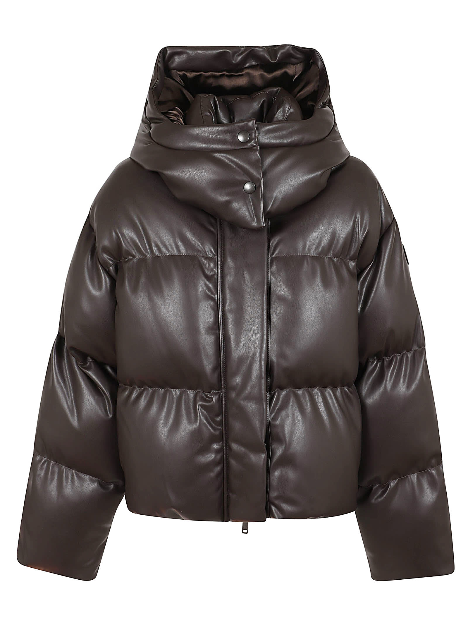 Shop Stella Mccartney Altermat Puffer Jacket In Dark Chocolate