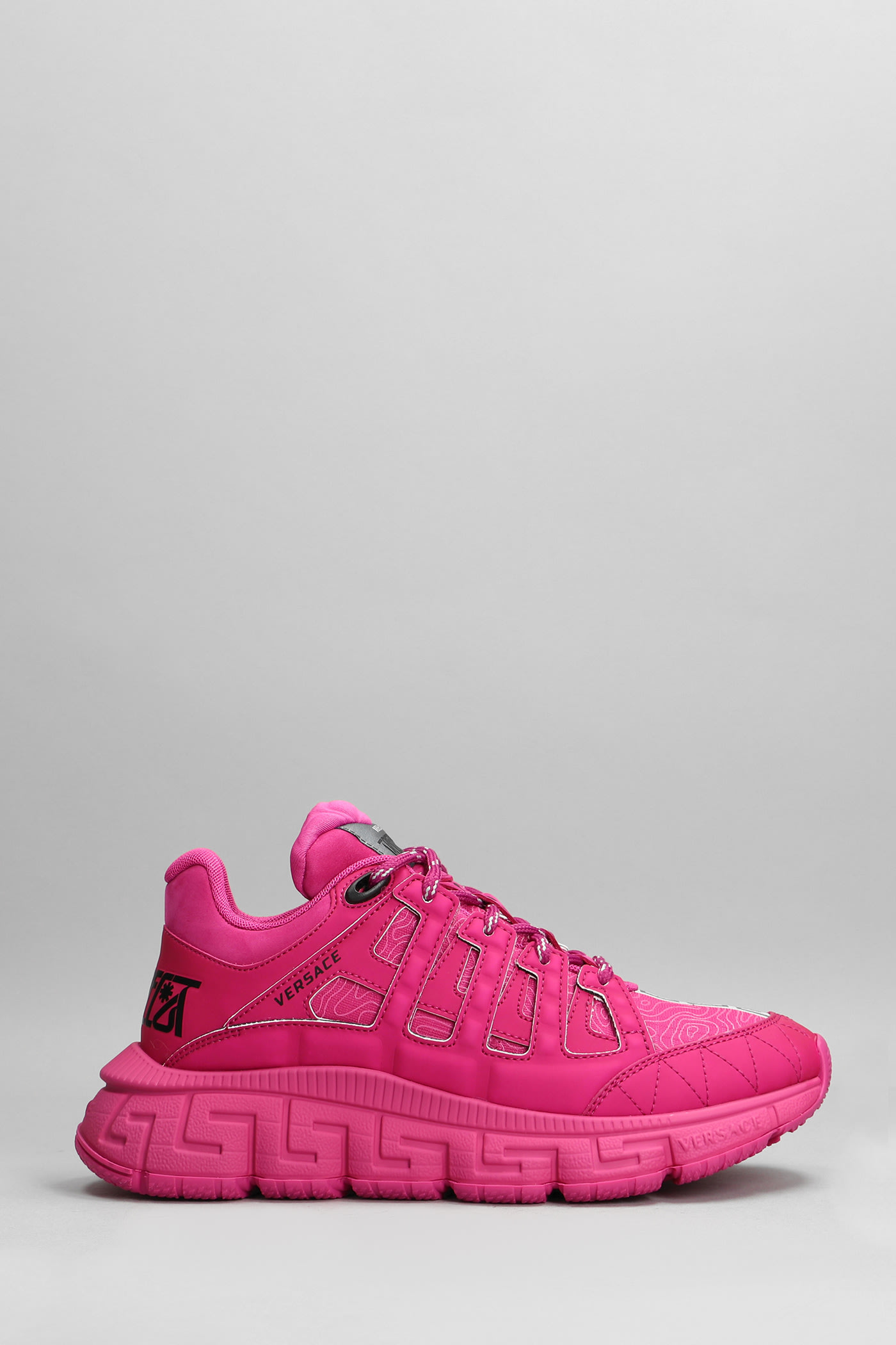 Versace Trigreca Sneakers In Fuxia Leather