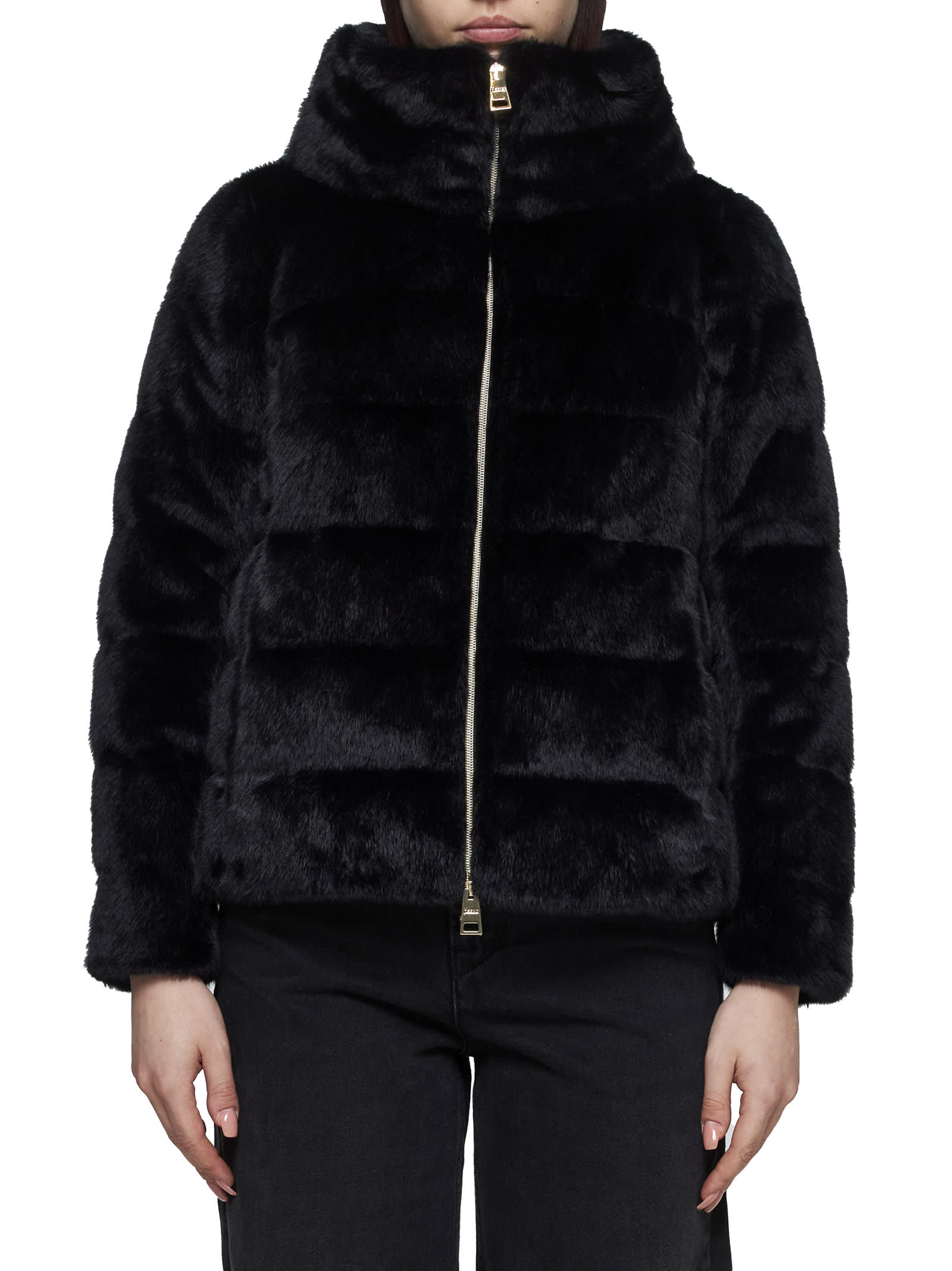 Shop Herno Down Jacket In Black