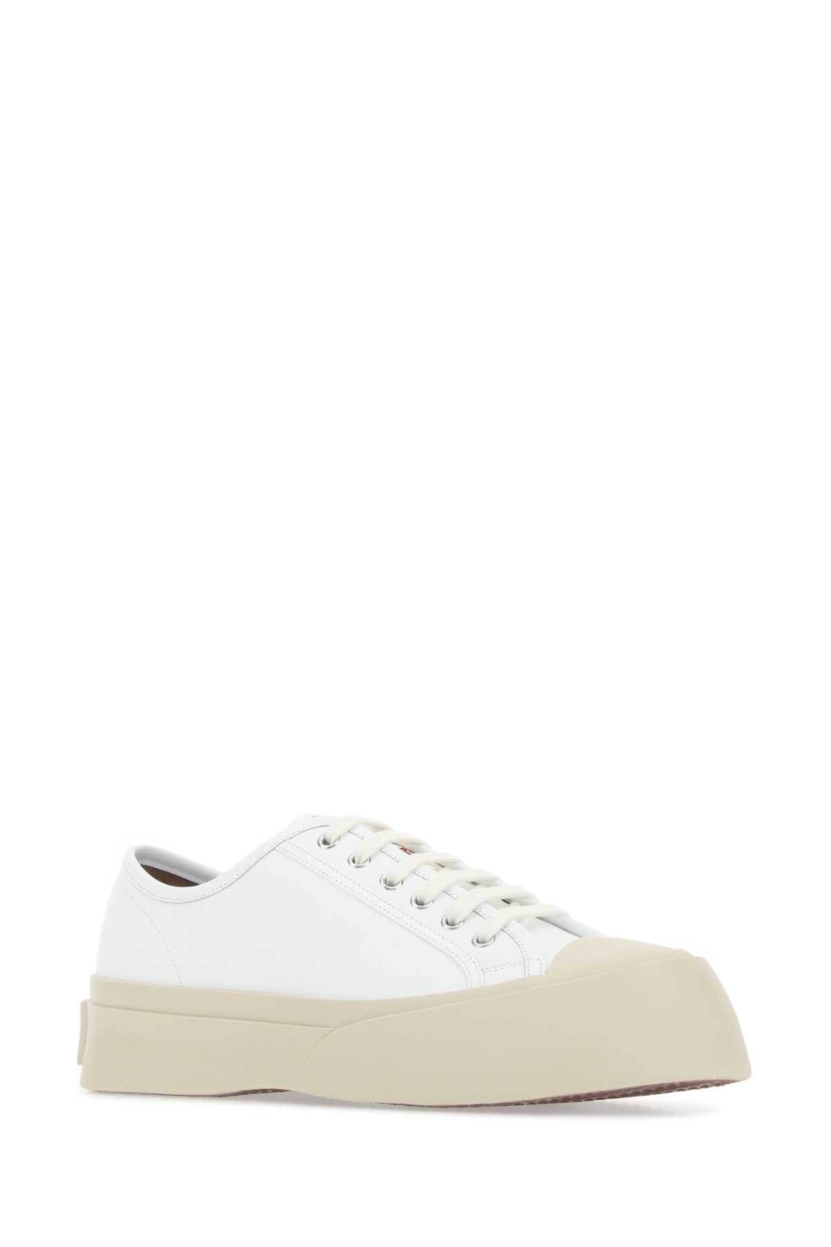 Marni White Leather Pablo Sneakers In 00w01