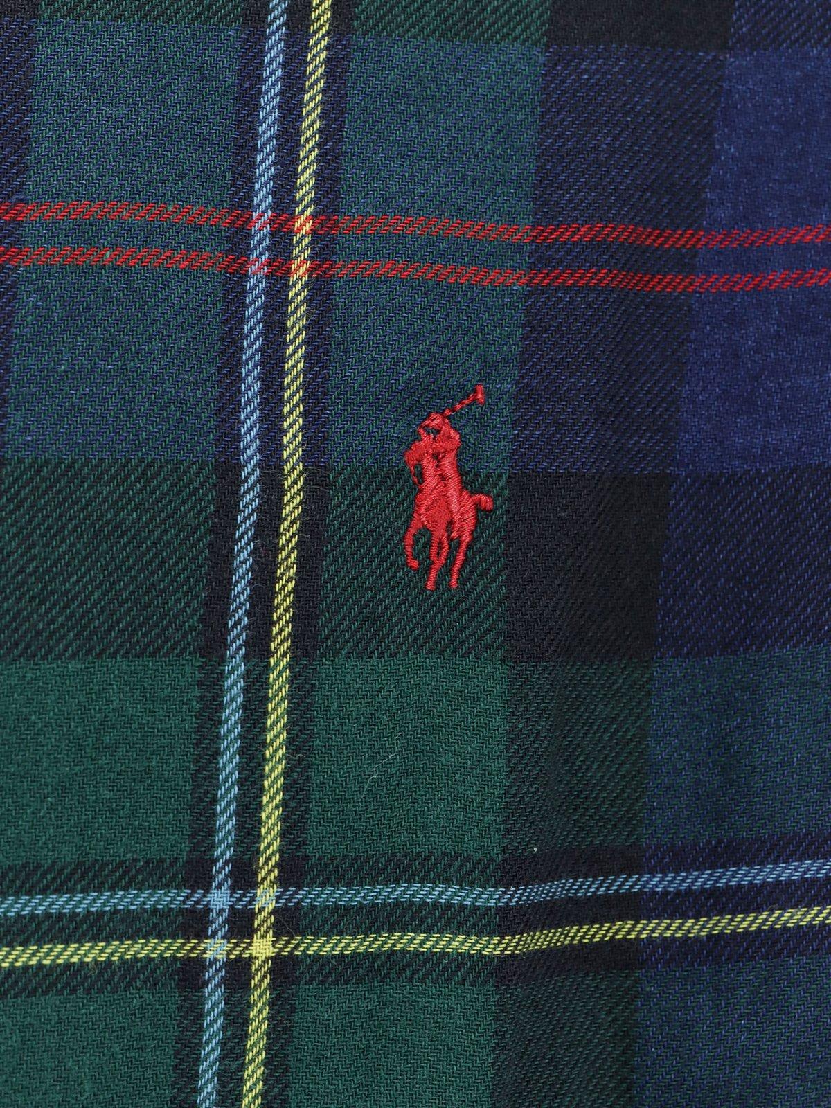 Shop Ralph Lauren Pony Embroidered Plaid Shirt In Green