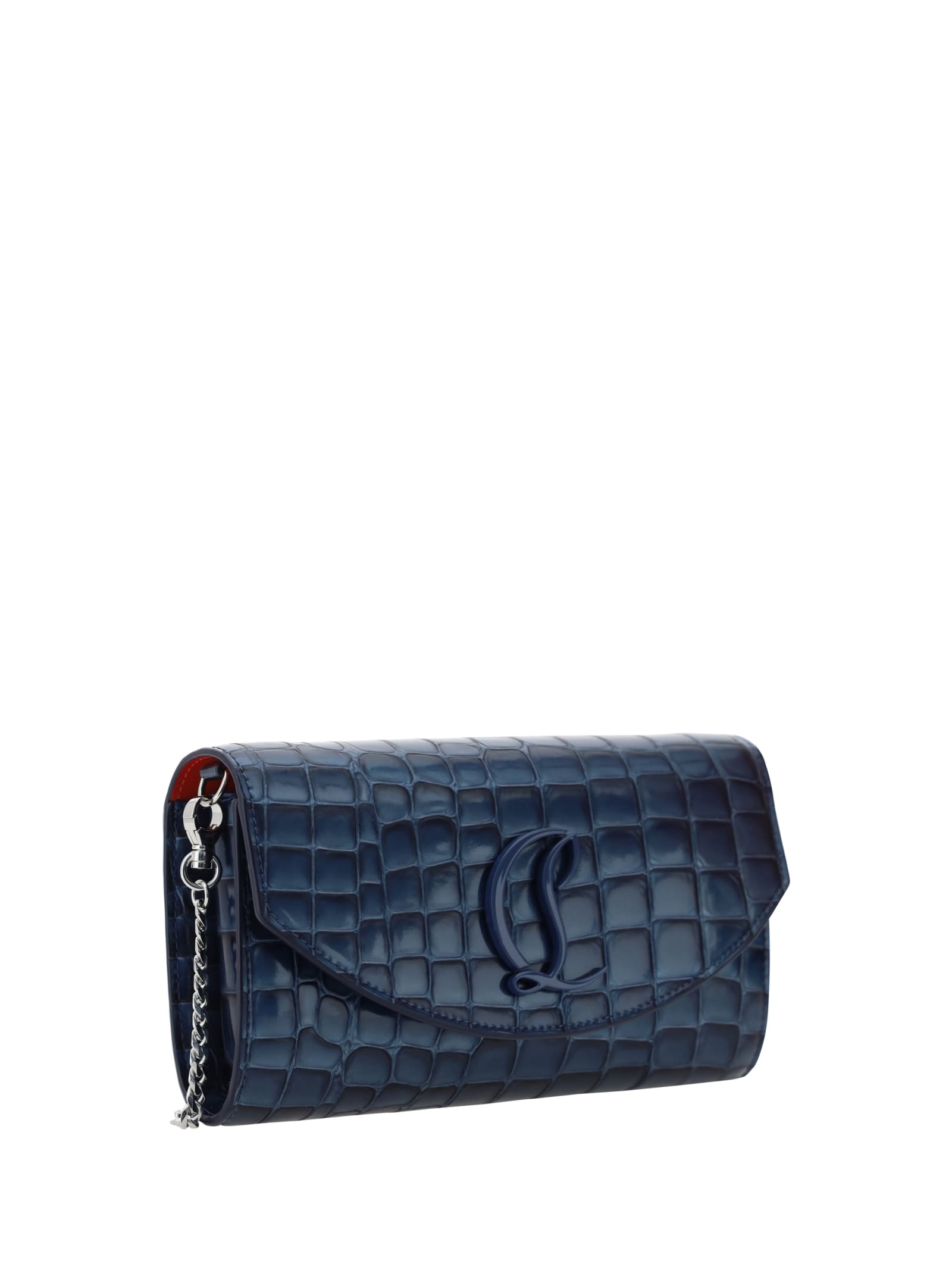 Shop Christian Louboutin Loubi54 Wallet In Denim/denim