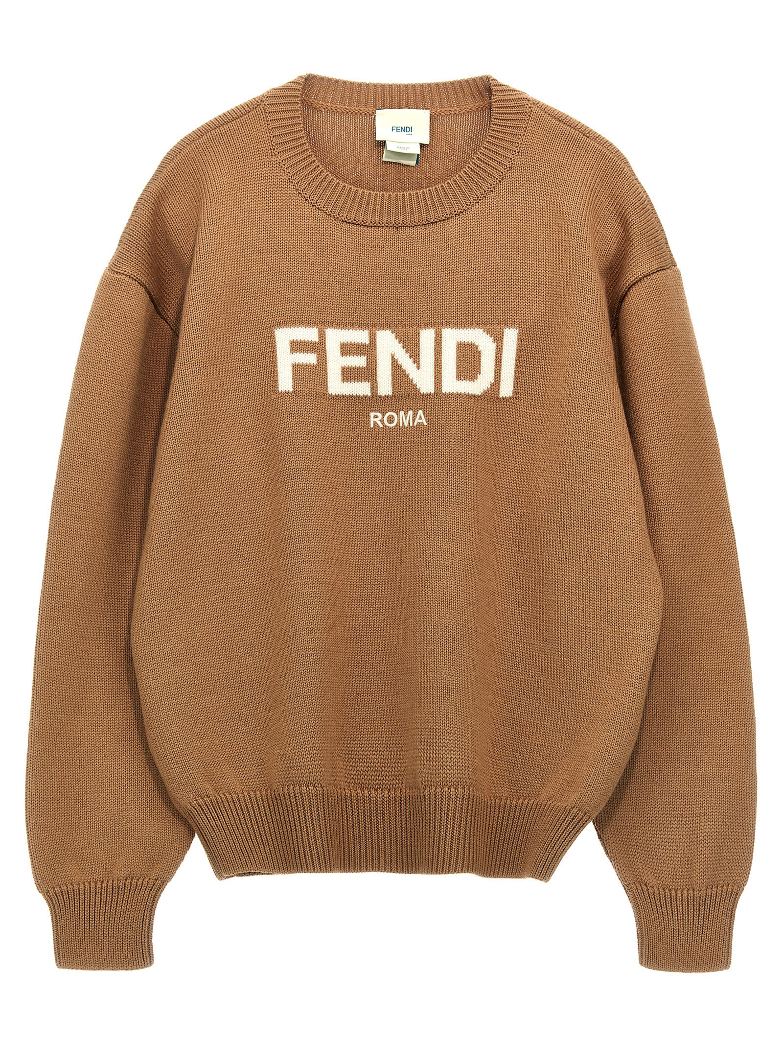 Shop Fendi Roma Sweater In Beige