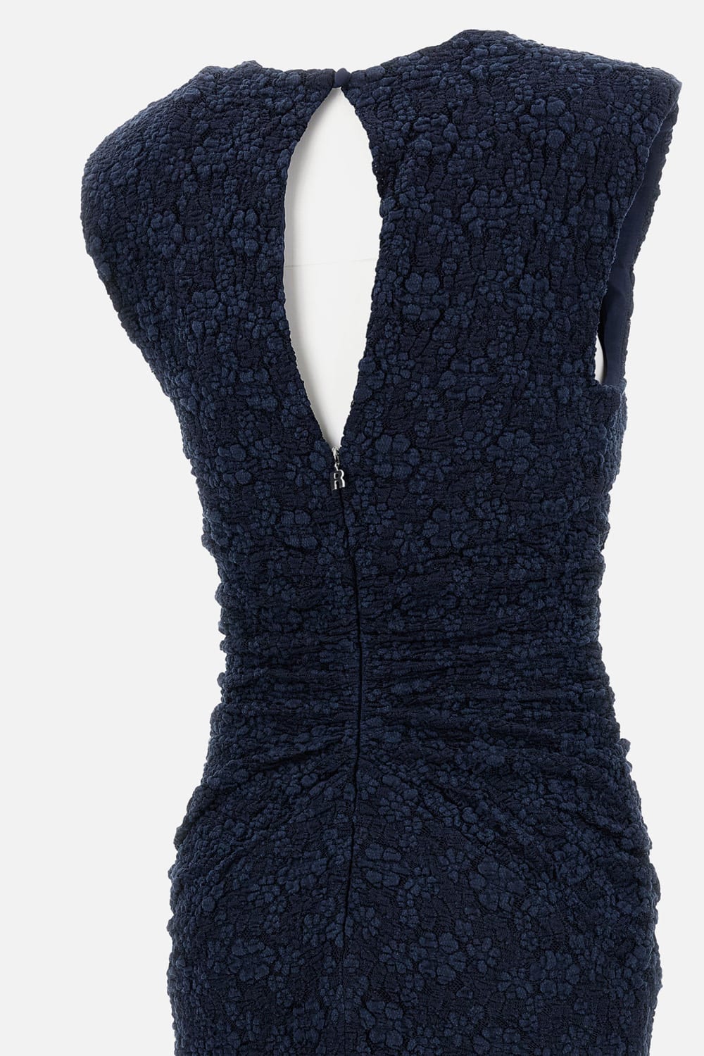 Rotate Birger Christensen Rotate Micro Lace Evening Dress With Cut-out Detail In Blue