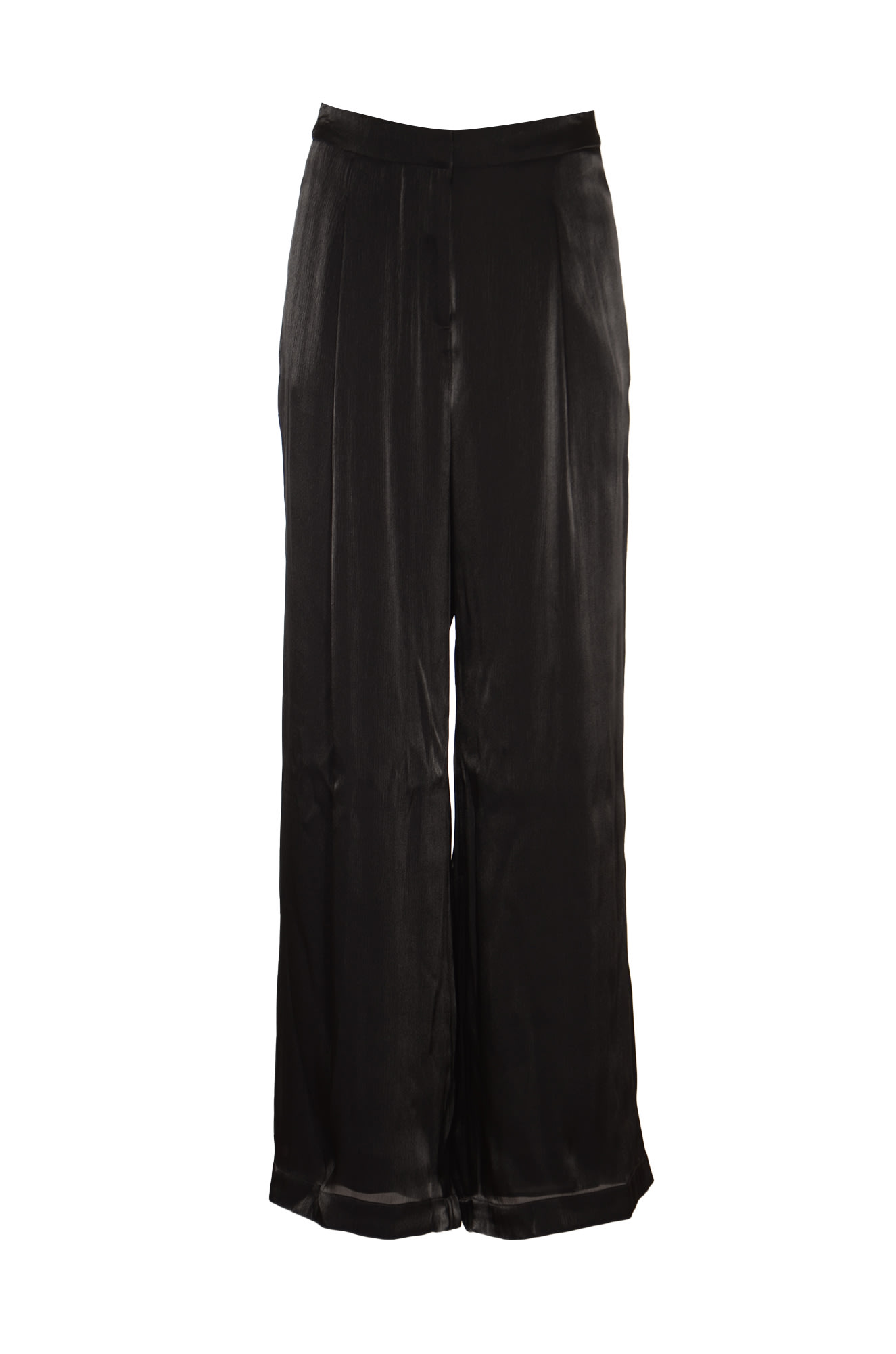 Shop Michael Kors Wide Straight Trousers In Black