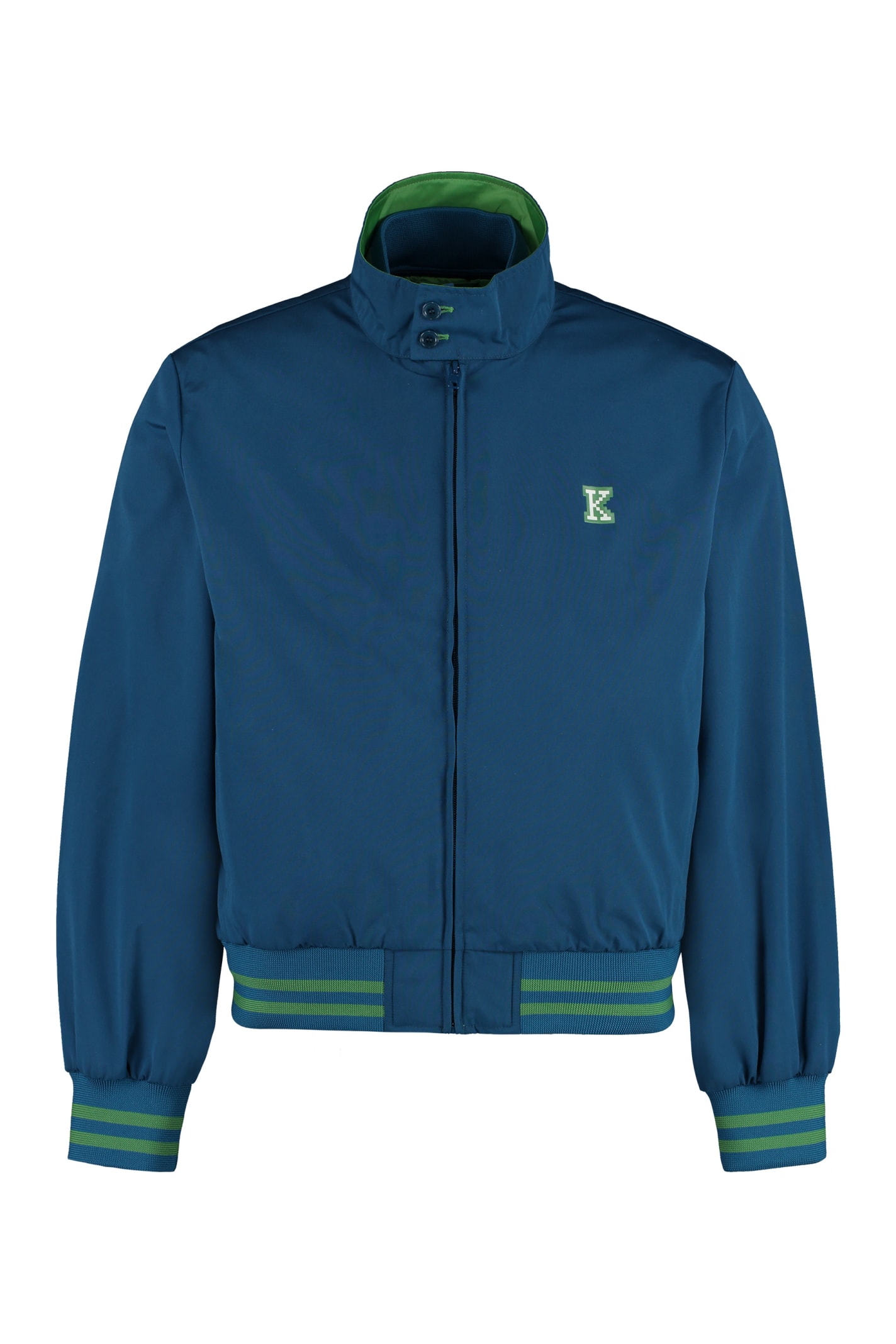 Shop Kenzo Nylon Bomber Jacket In Blue