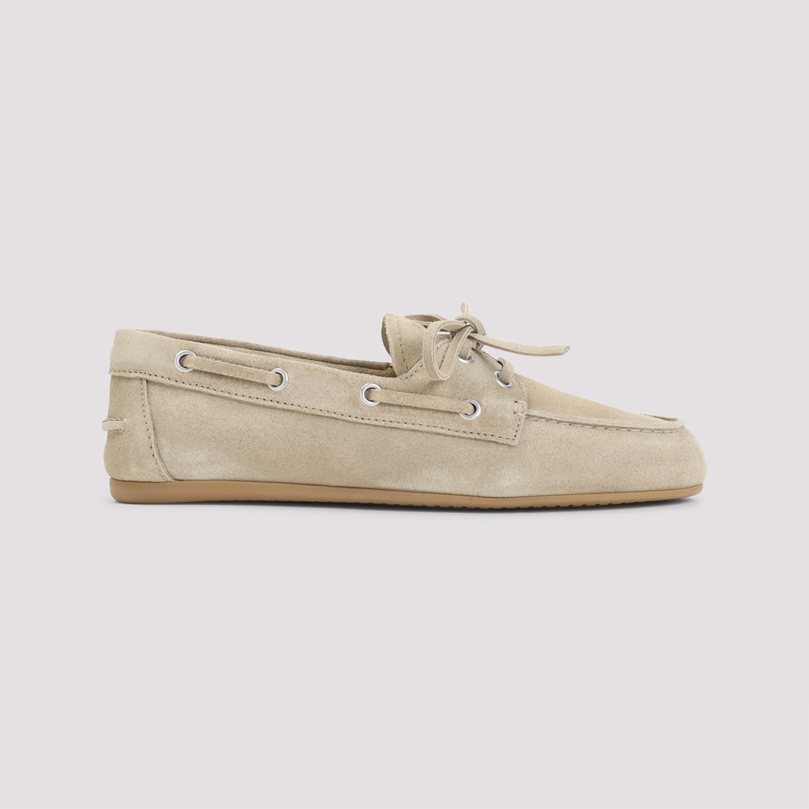 Miu Miu Ecru Suede Calf Leather Loafers In Multi