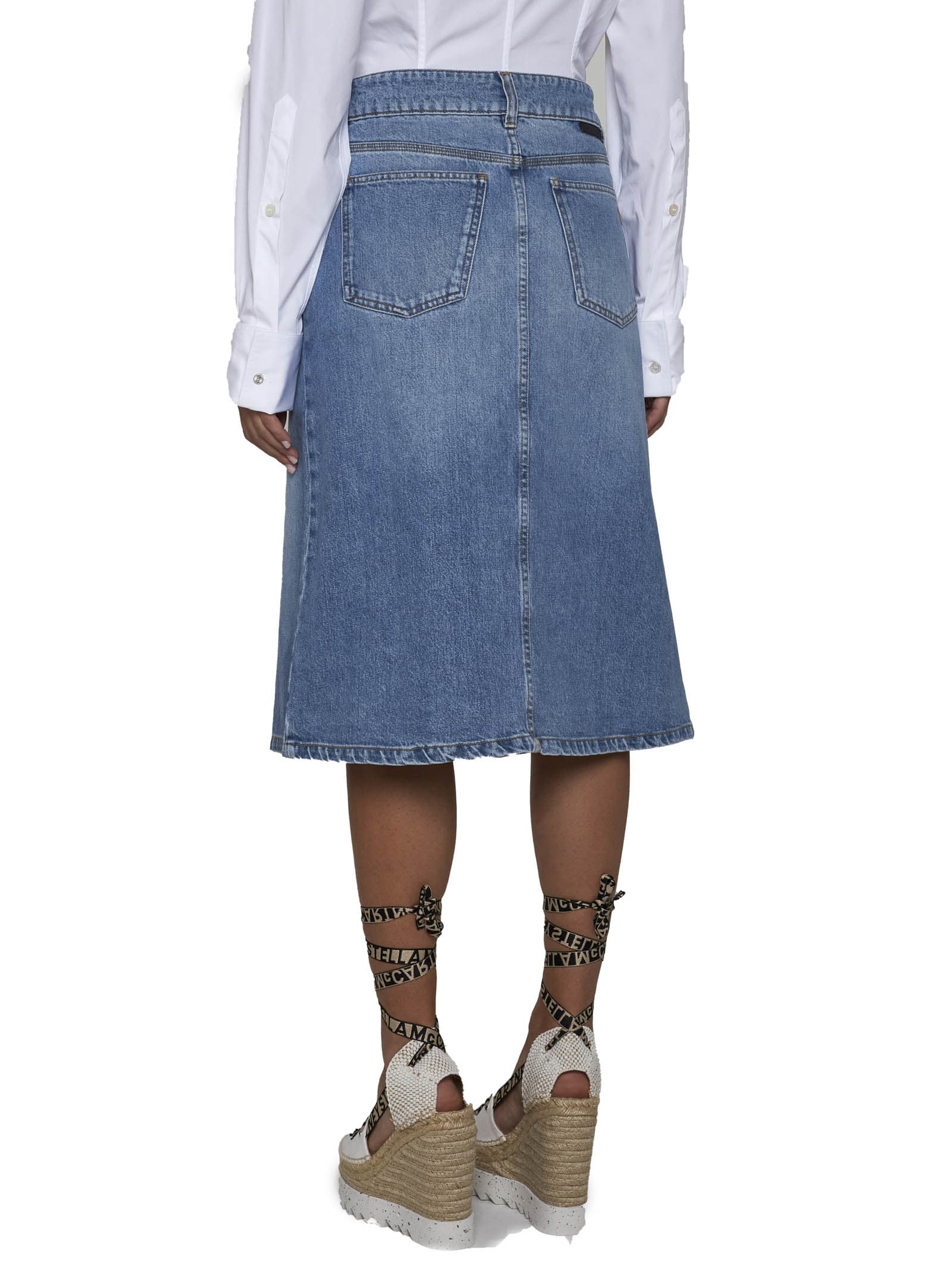 Shop Stella Mccartney Skirt In Mid Vintage Blue