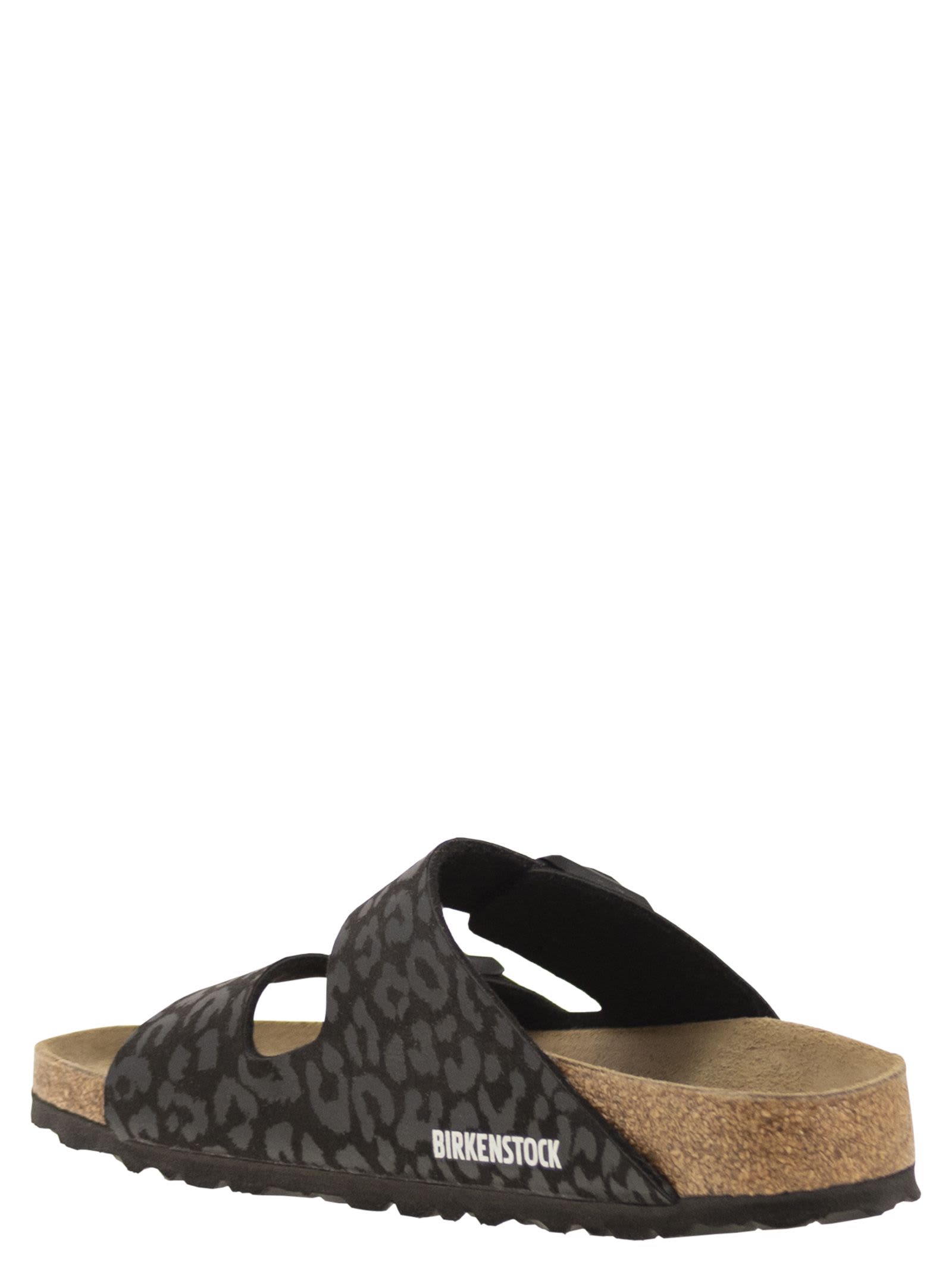 Birkenstock Arizona Suede Sandal With Print In Black
