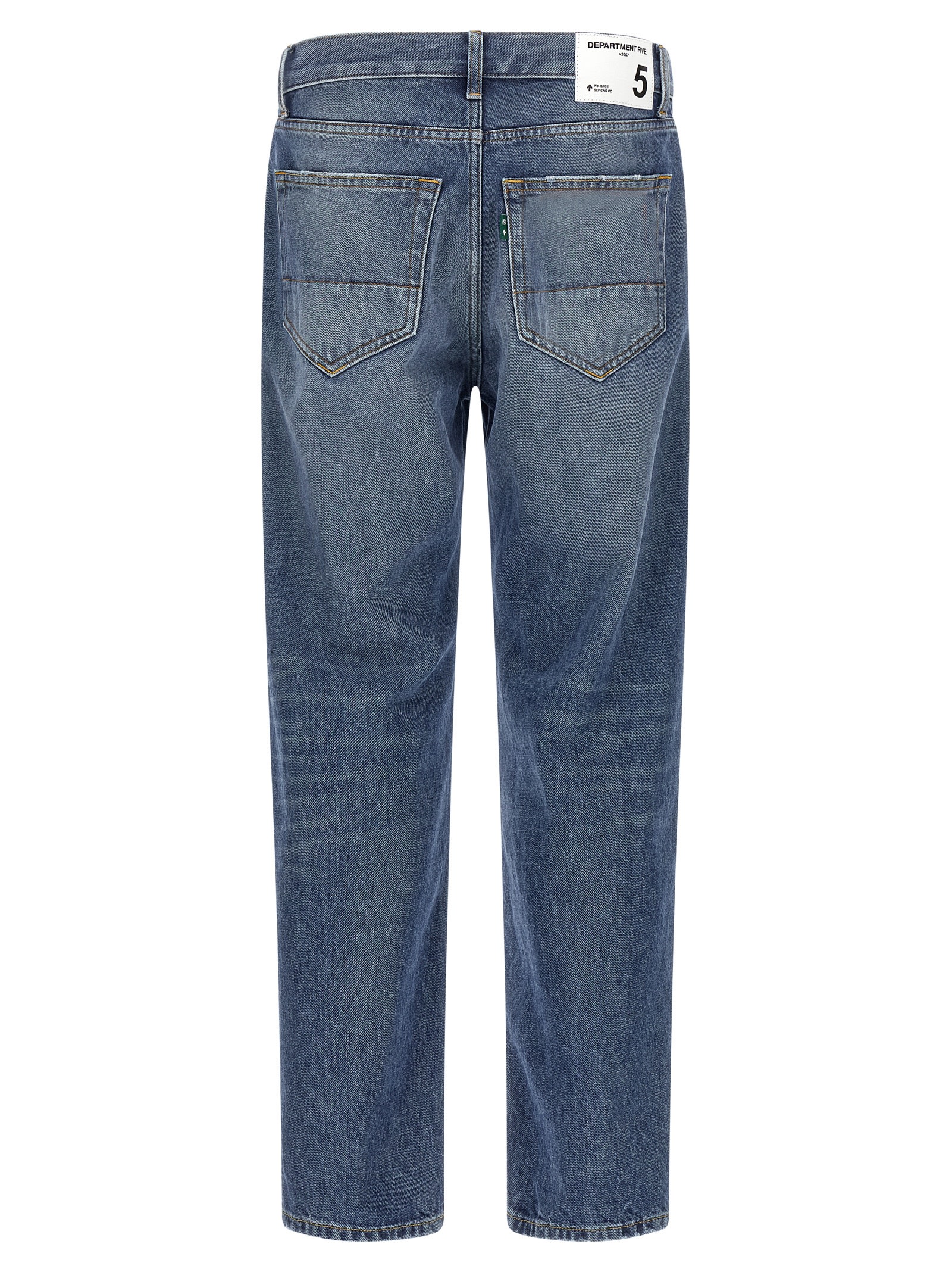 Department Five Straight Leg Stonewashed Denim Jeans With Classic Fit In Blue