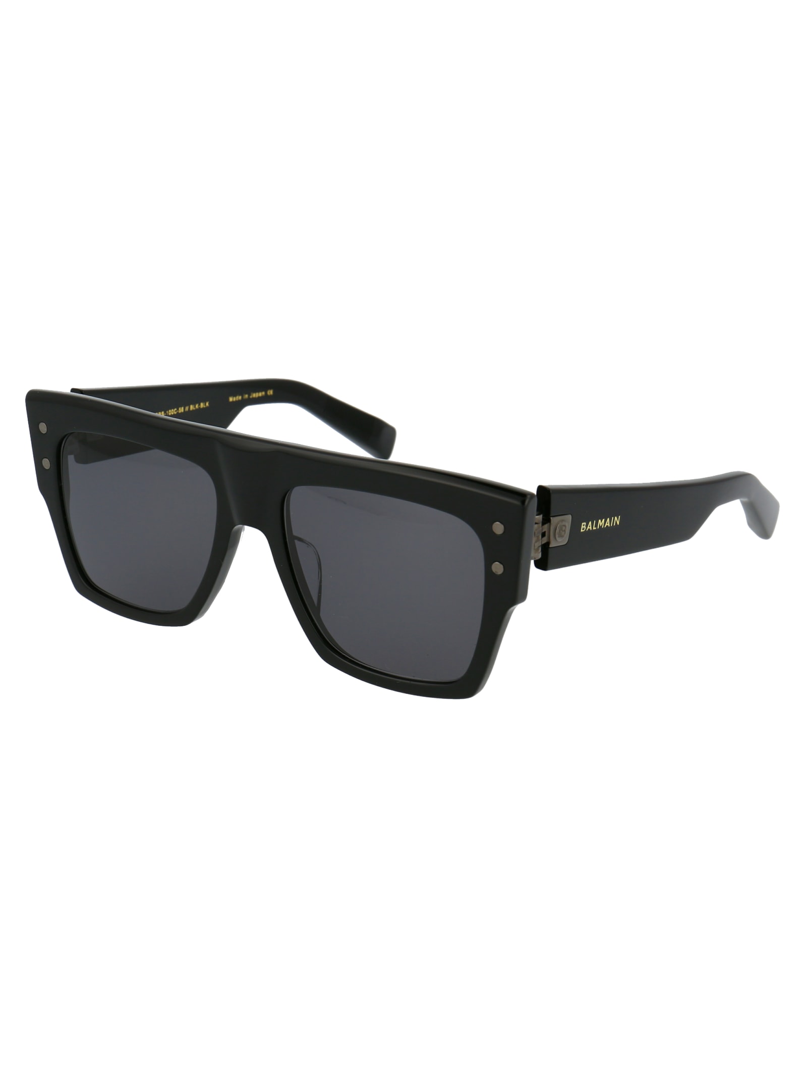 Balmain B-i Sunglasses In Black Black Rhodium W/dark Grey Ar