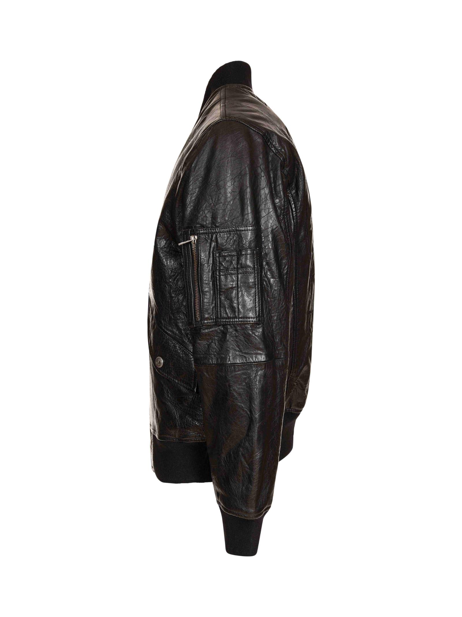 Just Cavalli Leather Jacket In Black