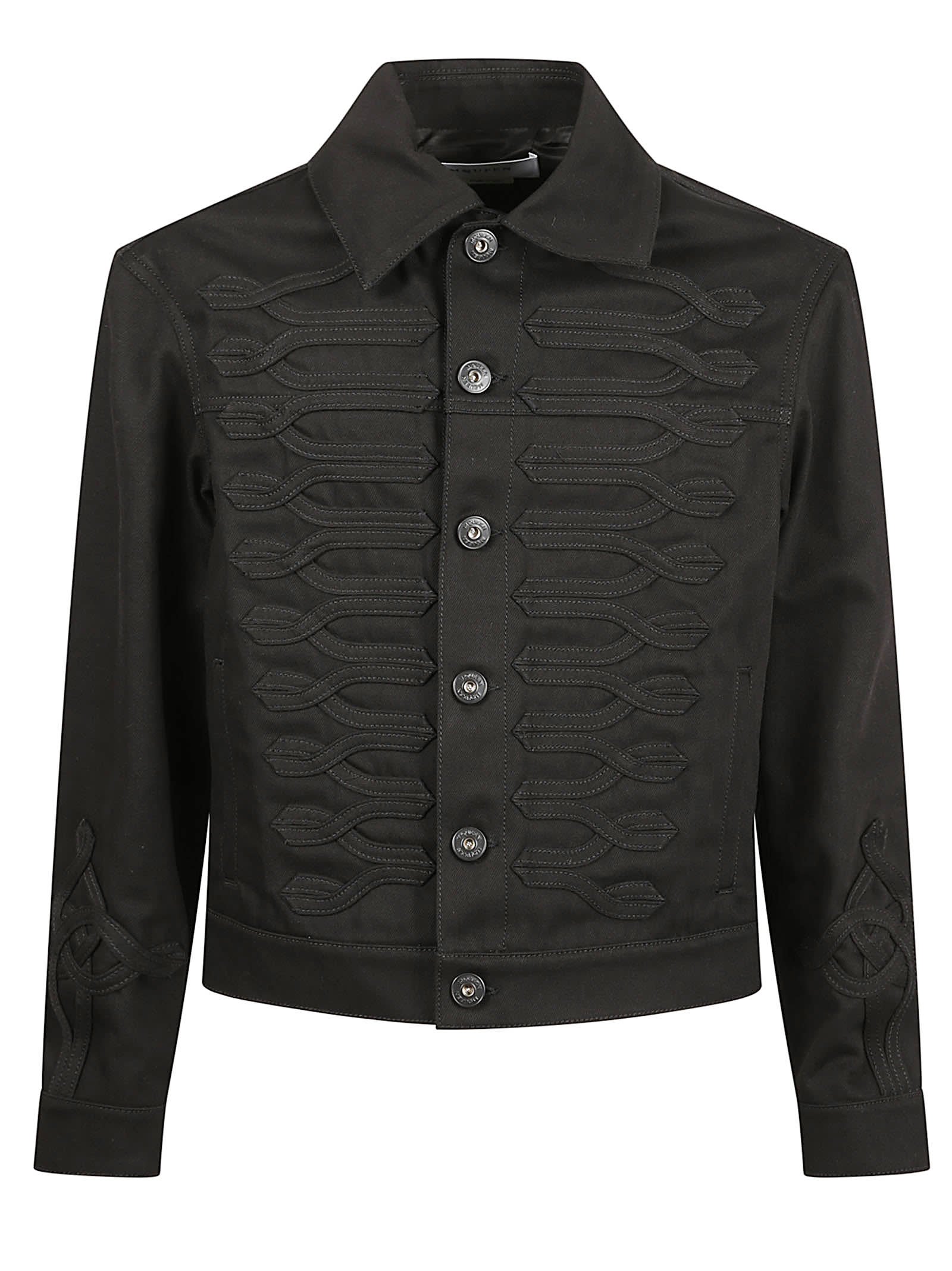 Alexander Mcqueen Denim Shirt Jacket In Black
