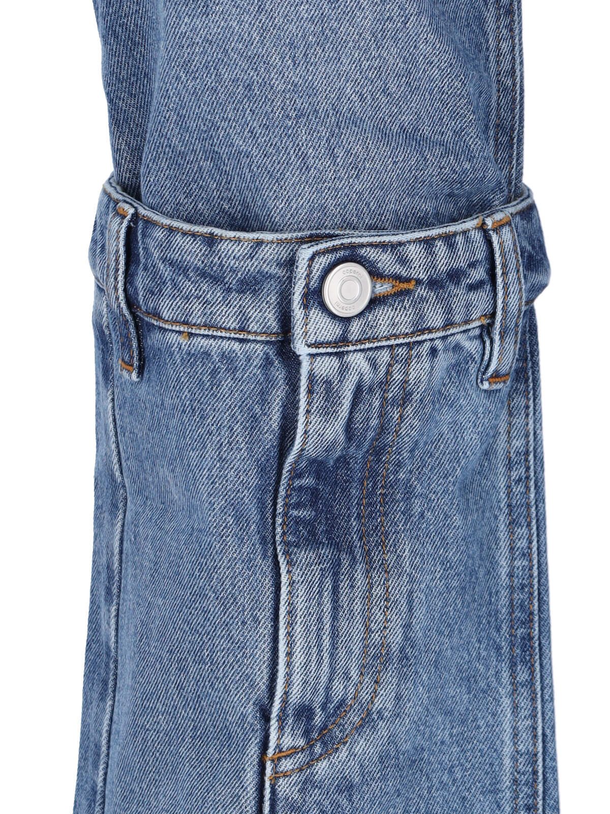 Shop Coperni Open Knee Jeans In Blue