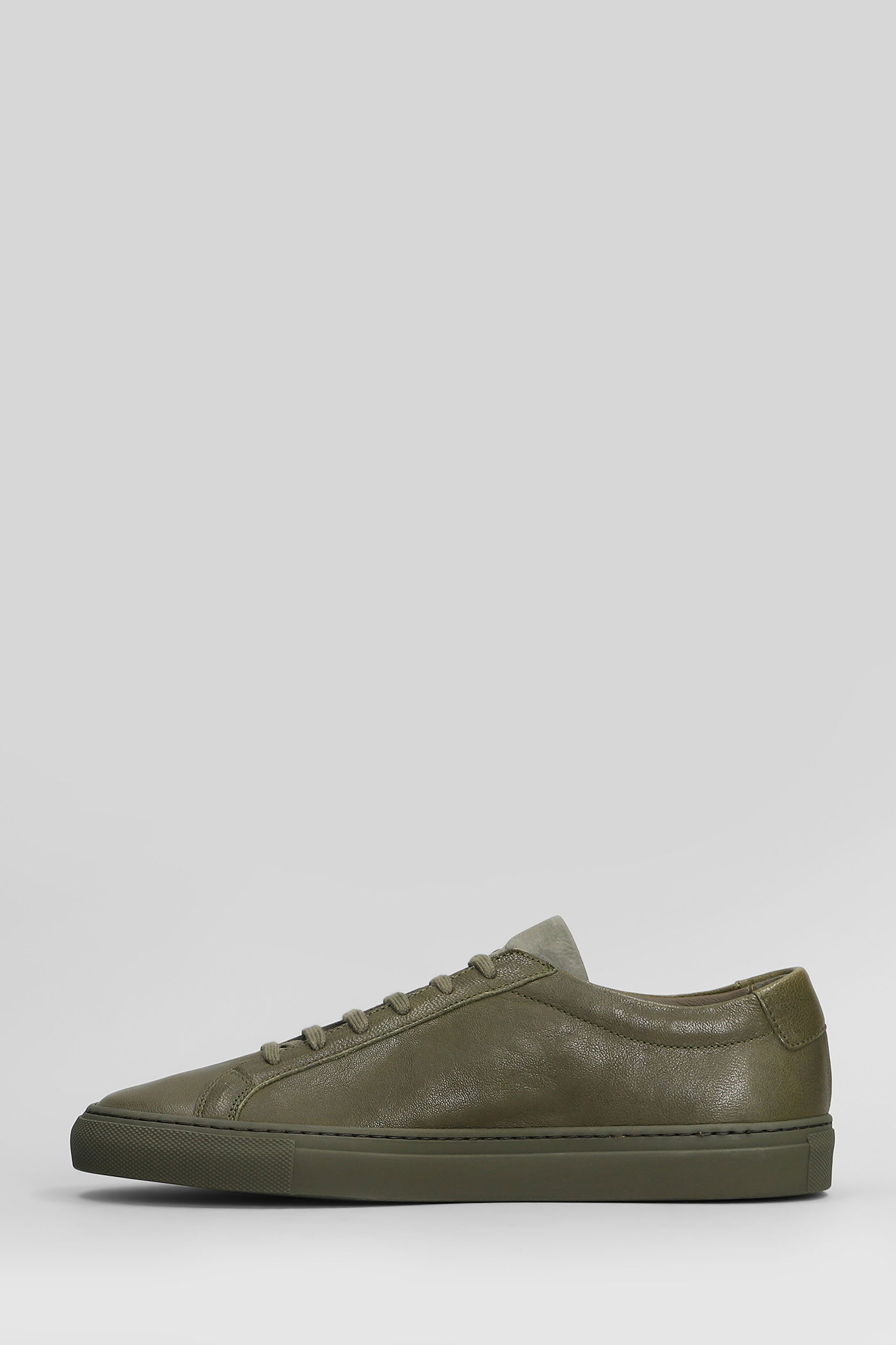 Common Projects Achilles Premium Sneakers In Green Leather In Green