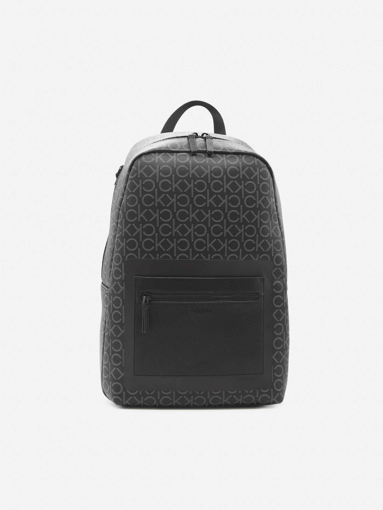 Calvin Klein Eco-leather Backpack With All-over Logo Print