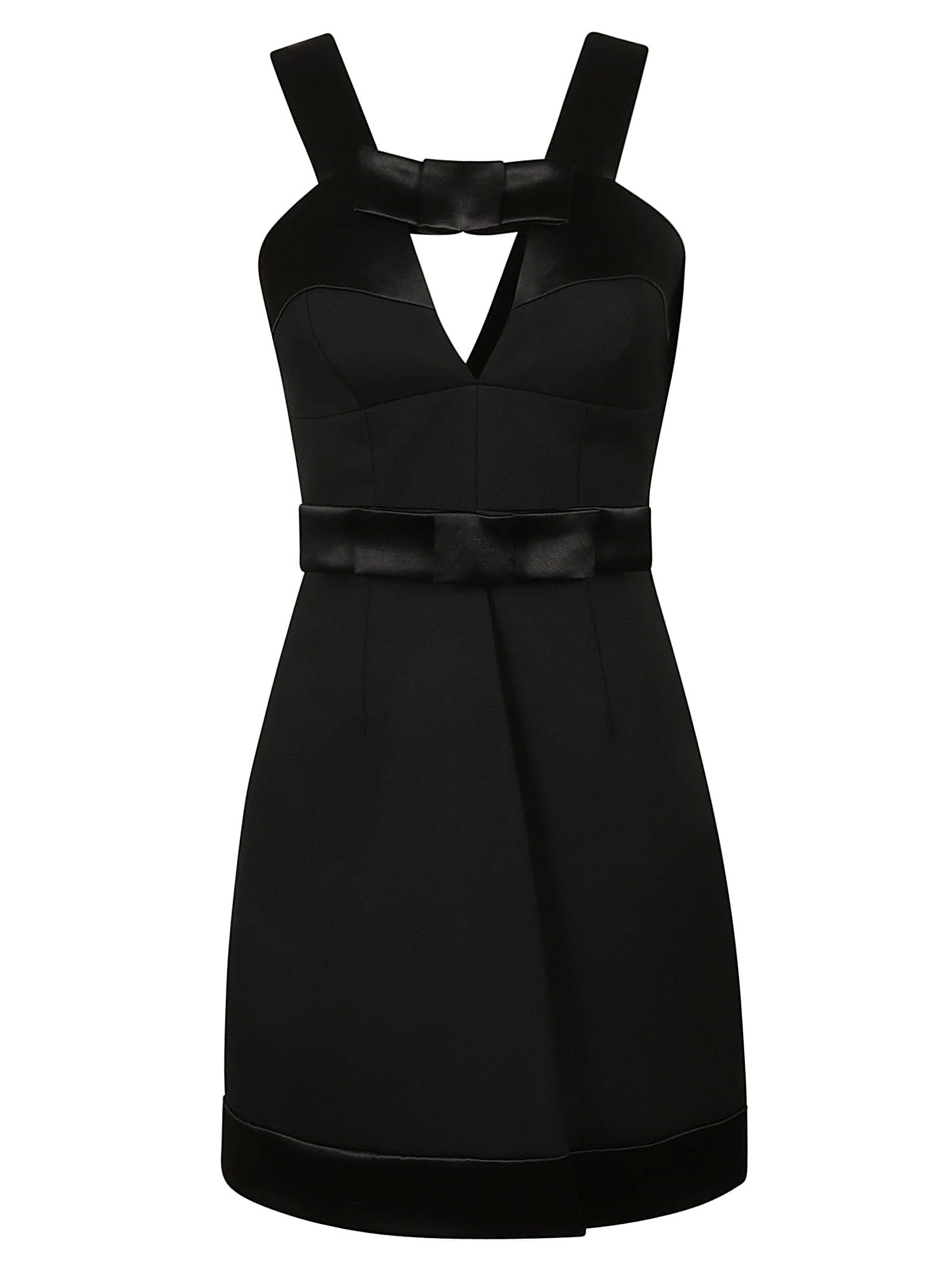 Shop Jil Sander V-neck Sleeveless Short Dress In Black