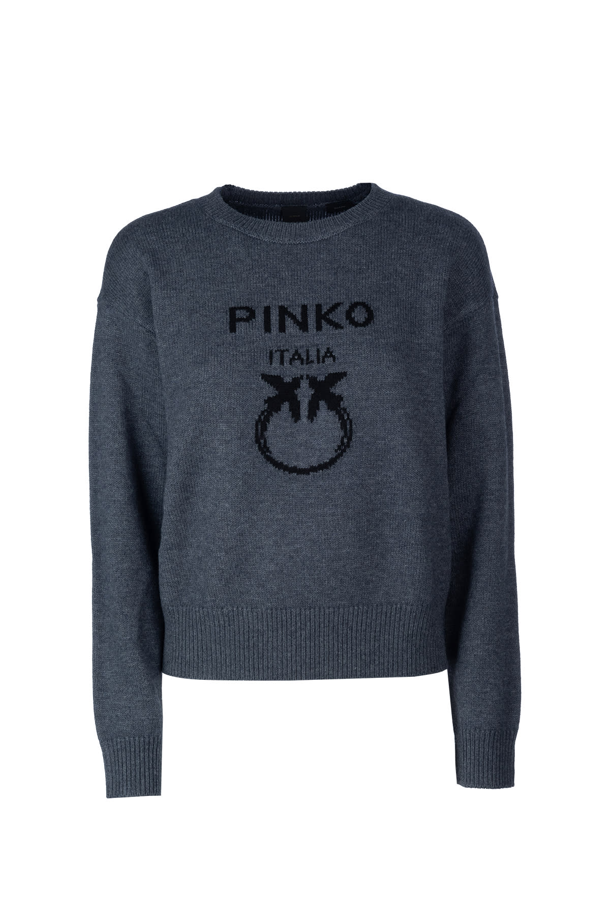Pinko Love Birds Pullover In Grigio