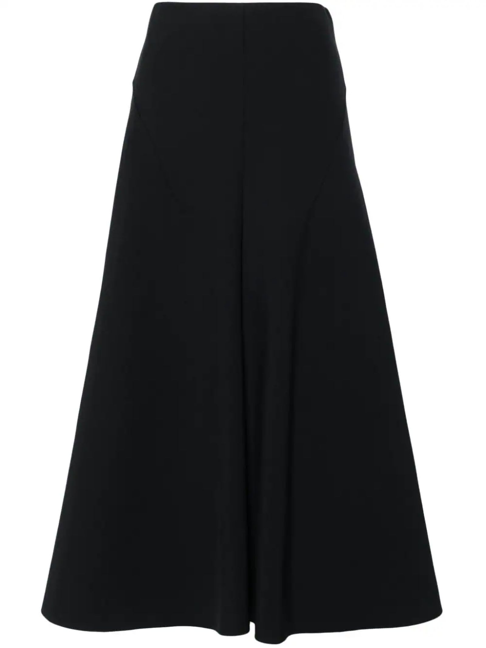 Black A-line Midi Skirt