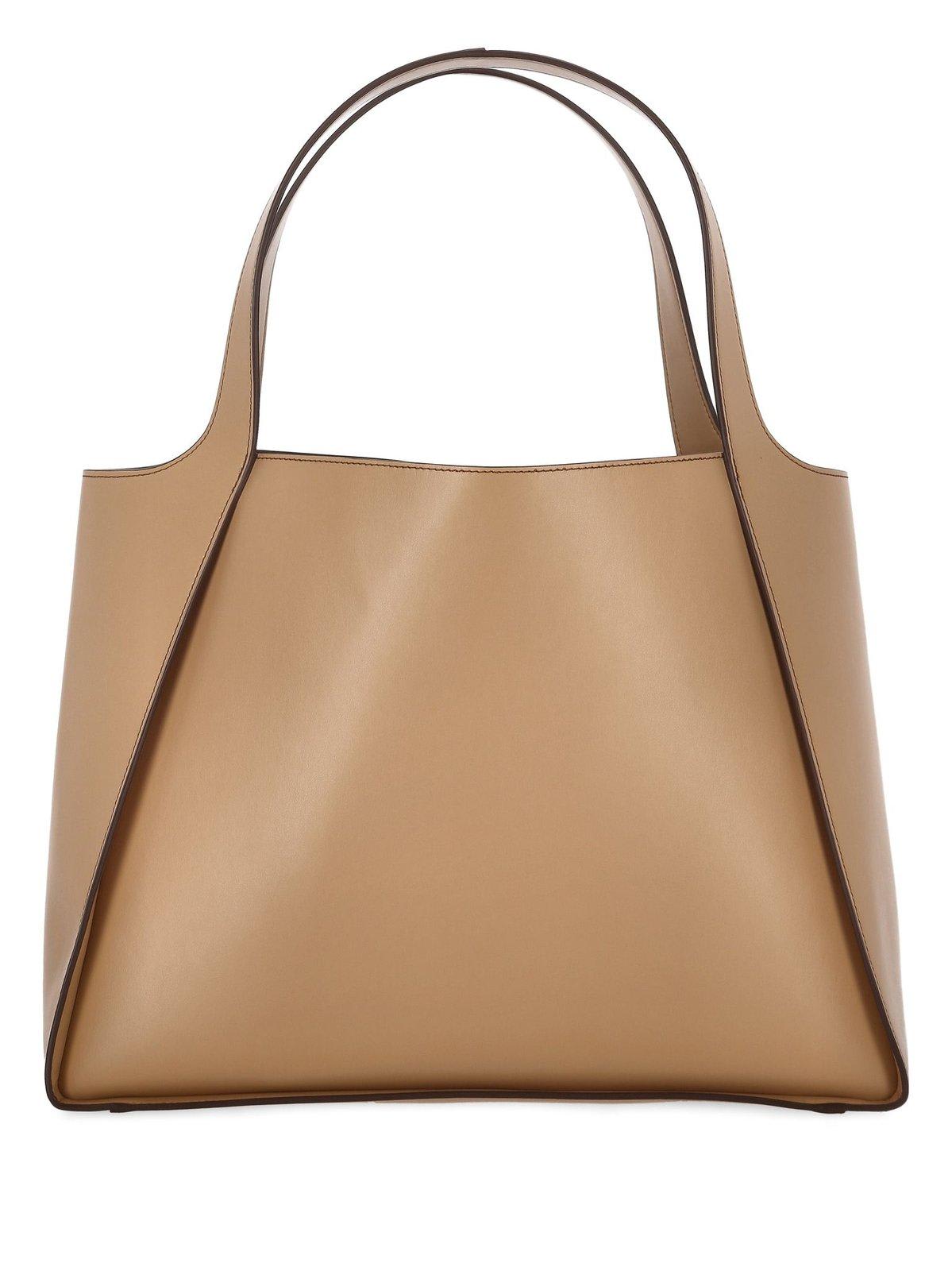Stella Mccartney Logo Large Tote Bag In Fawn