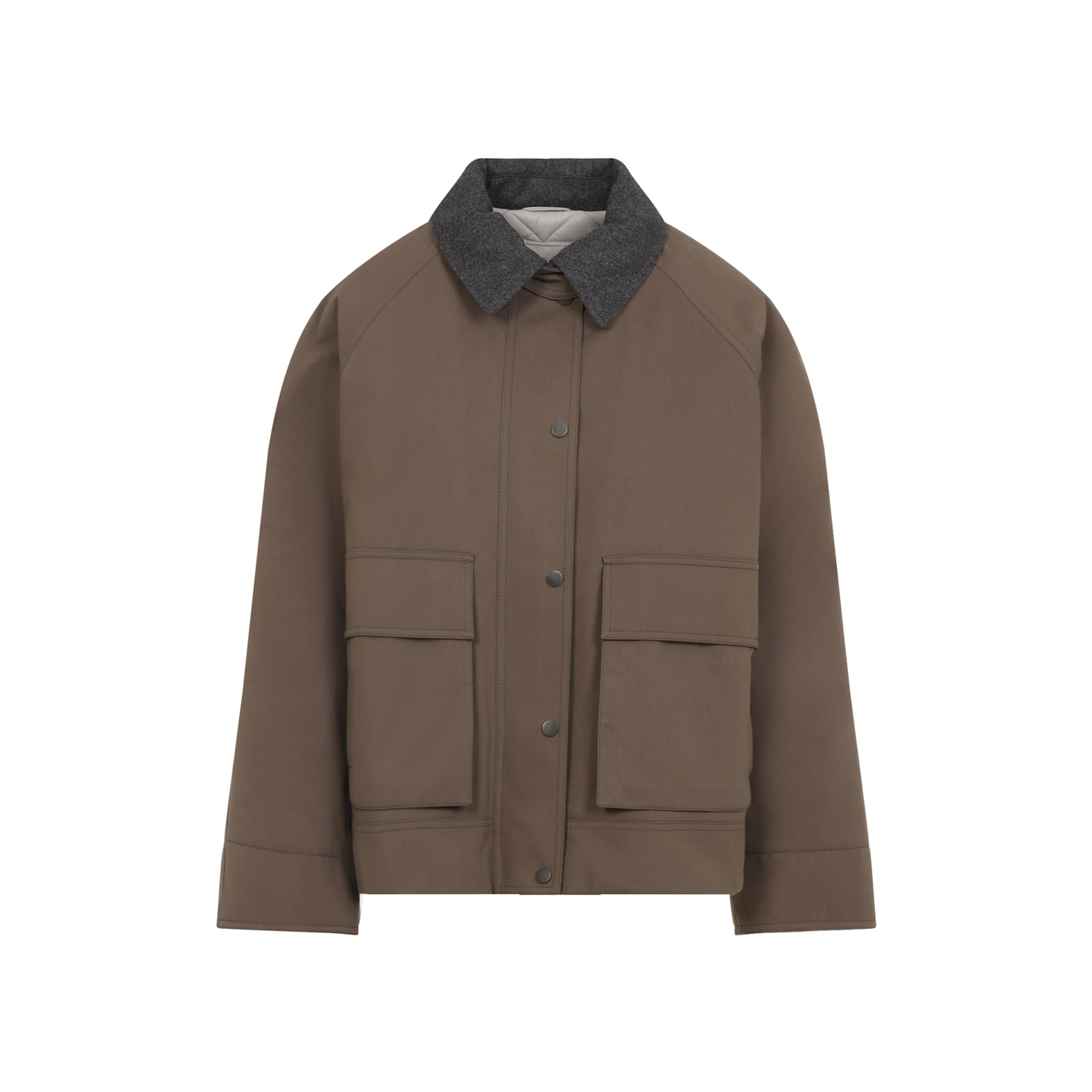 Brunello Cucinelli Techno Canvas Jacket In Brown