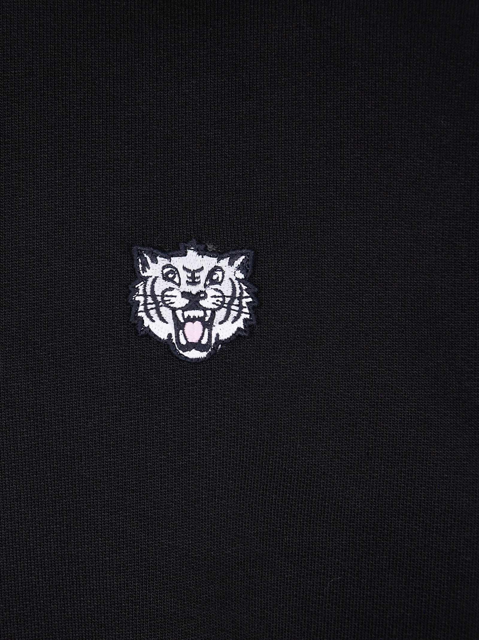 Kenzo Cotton Sweatshirt With Happy Tiger Patch In Black