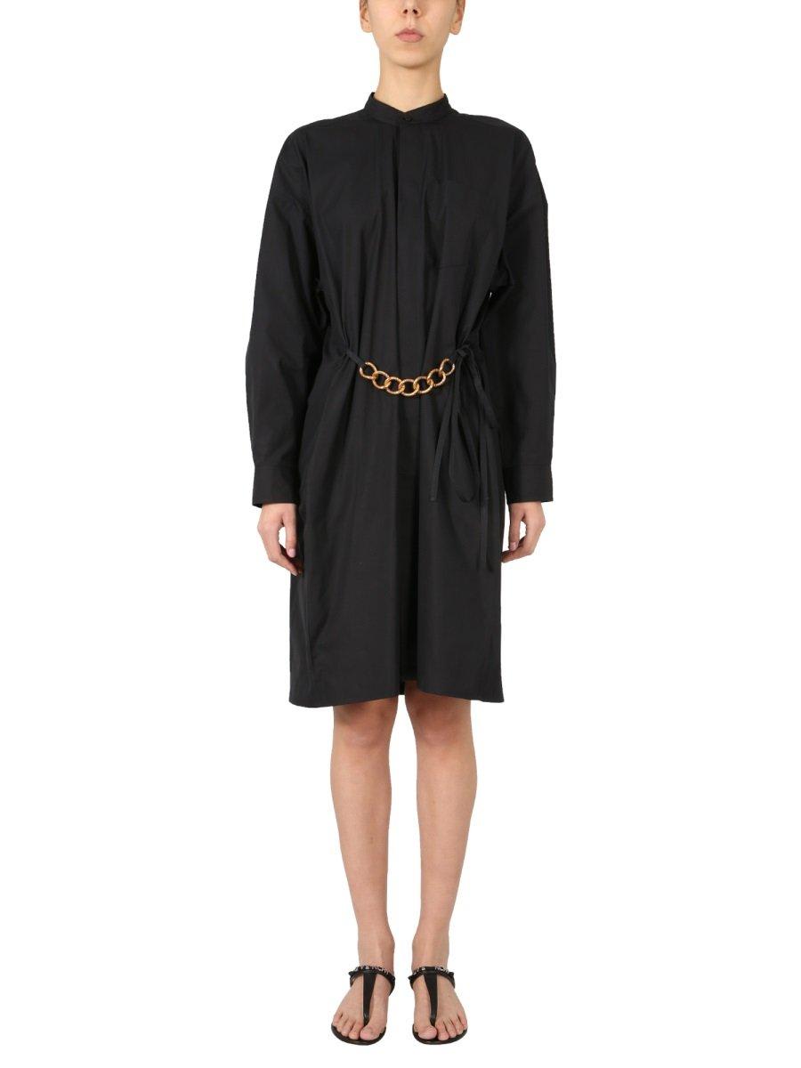 Shop Givenchy Chain Belt Shirt Dress In Black