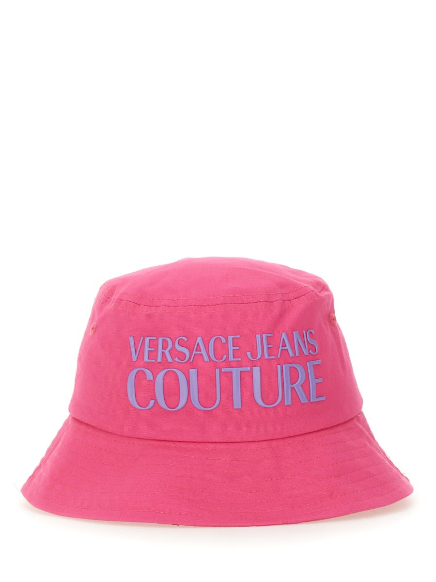 Shop Versace Jeans Couture Bucket Hat In Fuchsia
