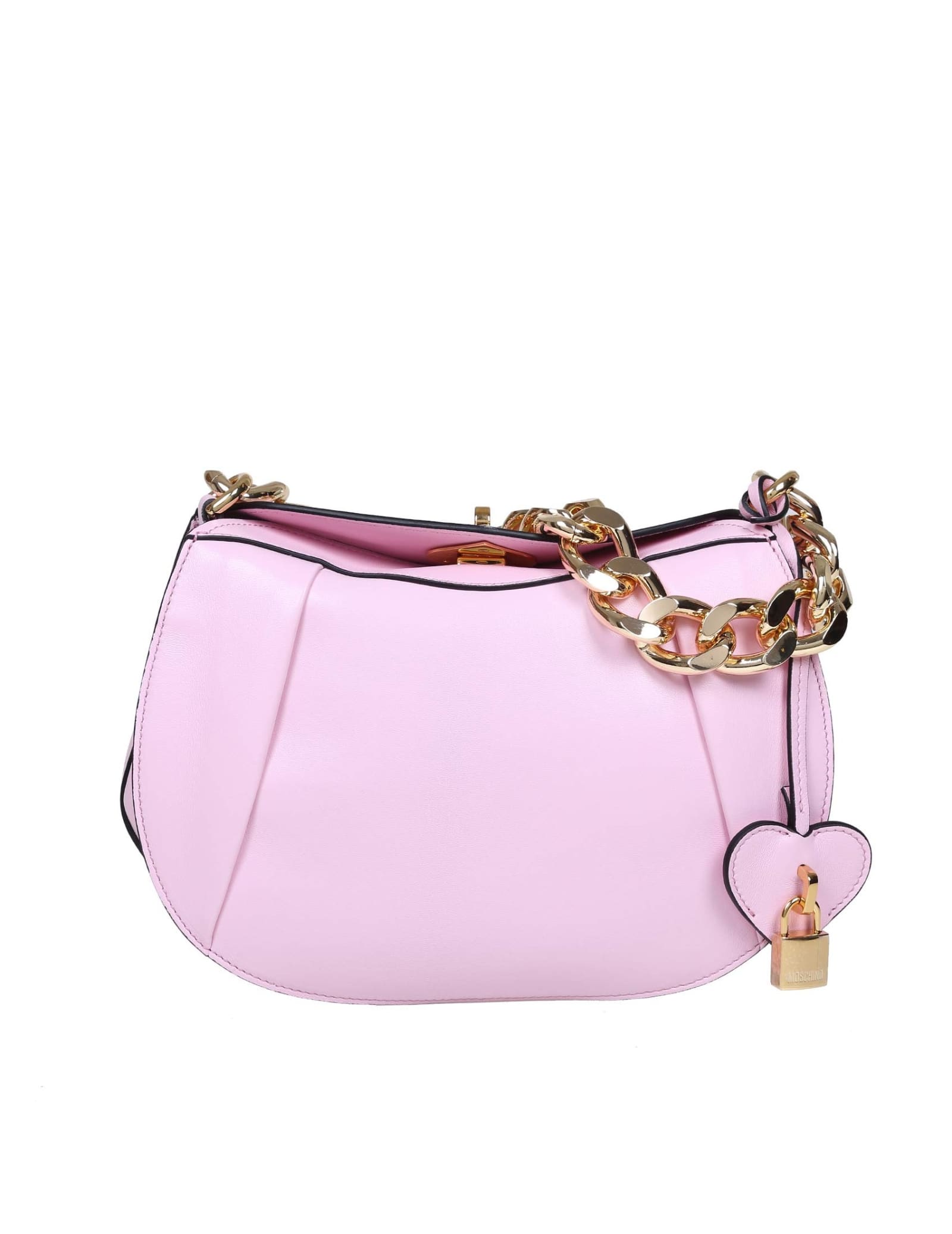 Moschino Hobo Bag In Pink Nappa